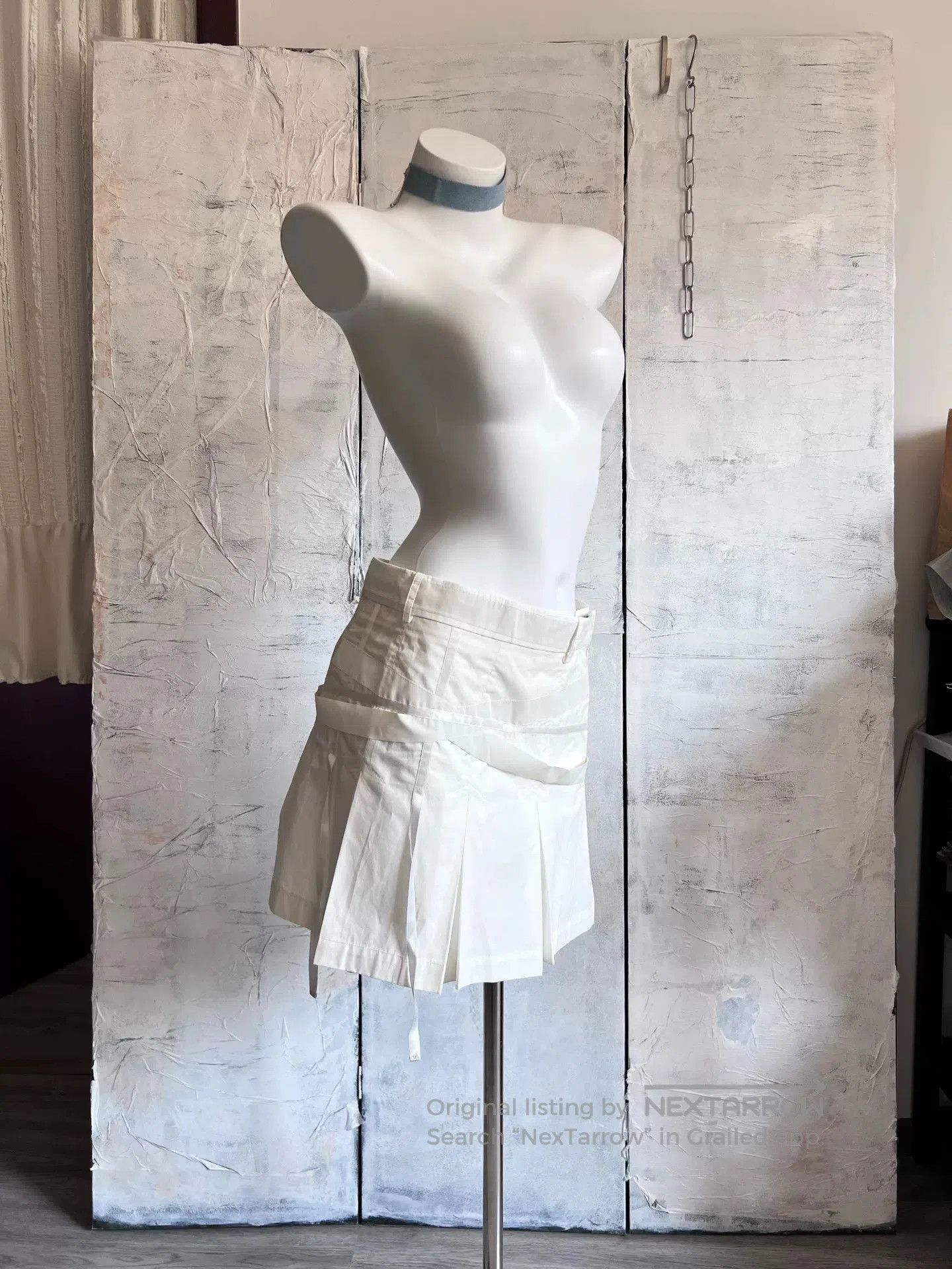 Other PAOLAFRANI White Y2K Pleated Mini Skirt. Size 41" - 2 Thumbnail