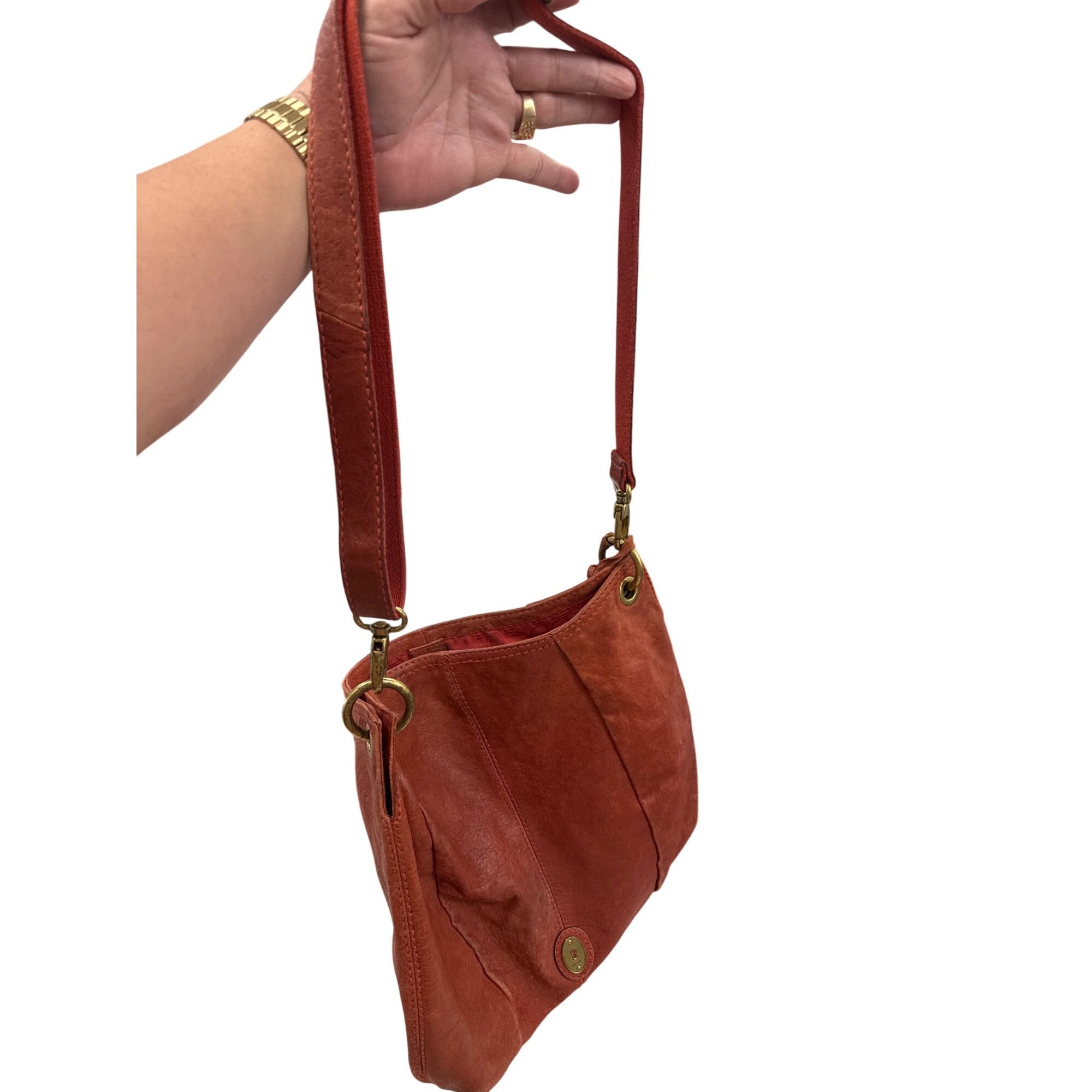 Fossil Vintage Fossil Womens Red Leather Shoulder Bag Purse SKU 723 Size ONE SIZE - 12 Thumbnail