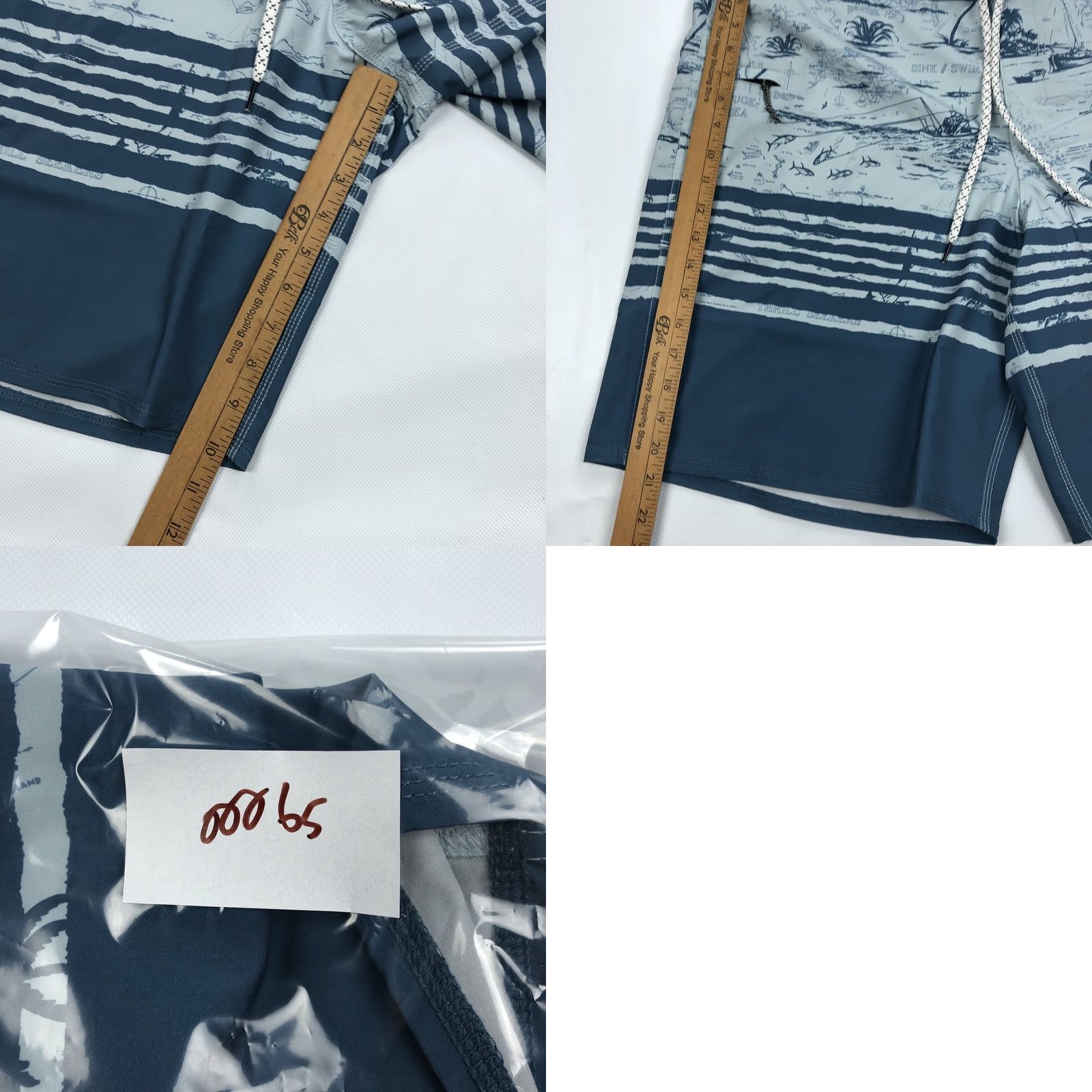 Vintage Salty Crew Board Shorts Men's 40 Blue Teal Map Print Quick Dry Surfing Beach Boating Size US 40 / EU 56 - 8 Thumbnail