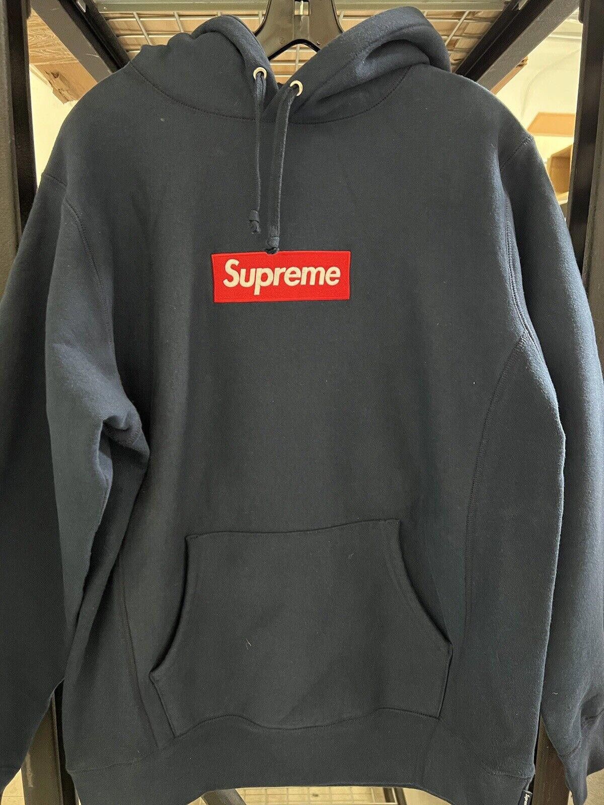 Supreme FW16 Supreme Box Logo Hoodie Navy Red HOODED SWEATSHIRT 2016 Size US L / EU 52-54 / 3 - 2 Thumbnail