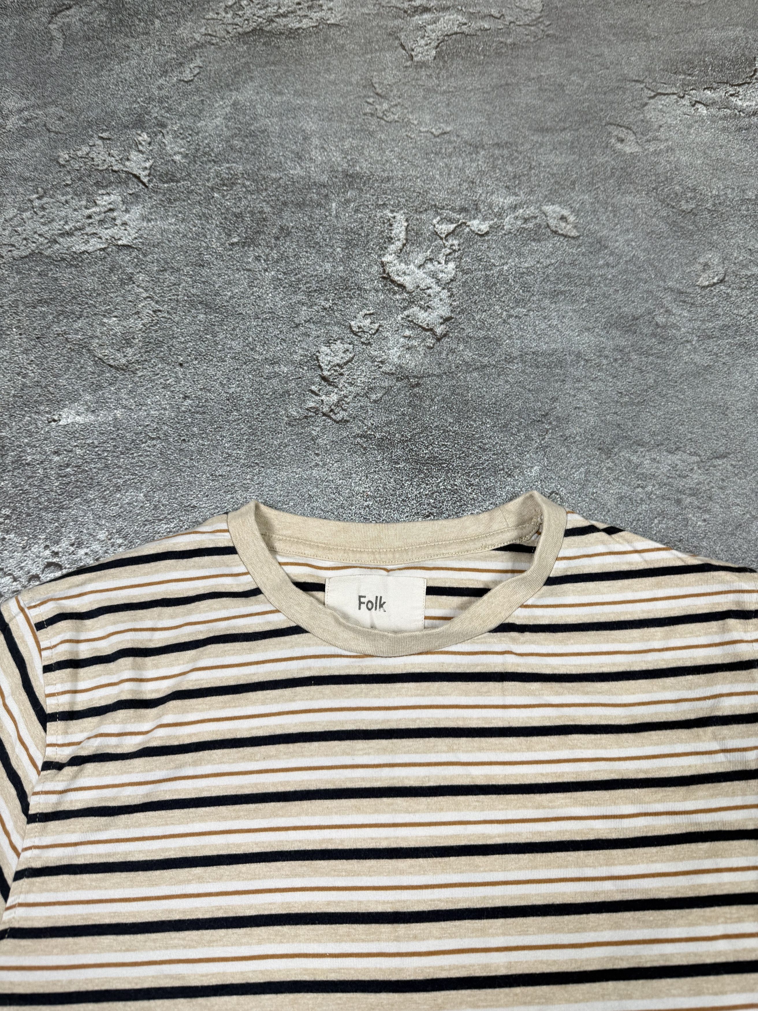 Folk Folk Biege Stripe Tee Made Portugal Size US L / EU 52-54 / 3 - 3 Thumbnail