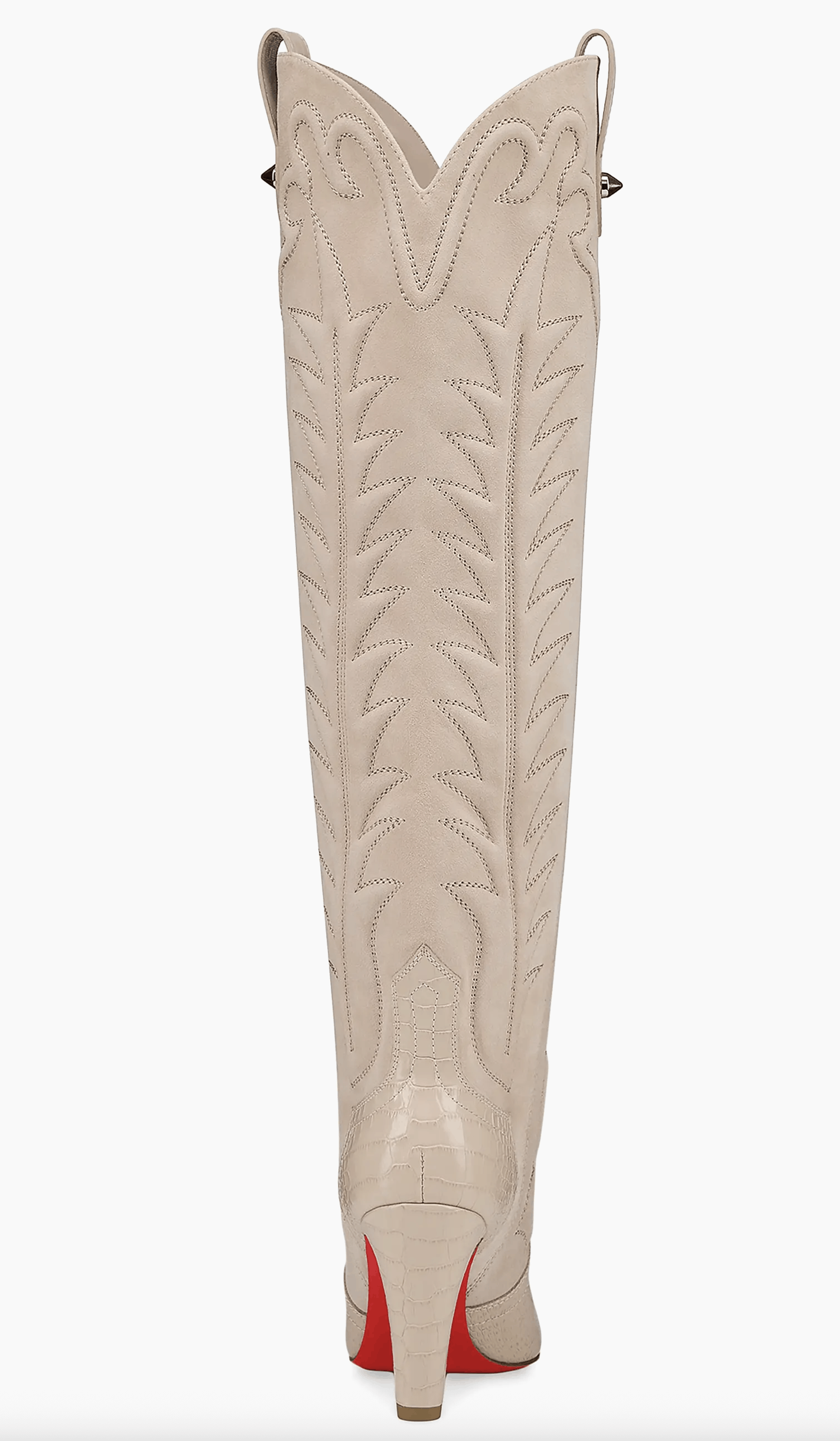 Christian Louboutin Santia Botta 85 Pearl Beige Western Knee High Heel Boot 38 Size US 8 / IT 38 - 13 Thumbnail