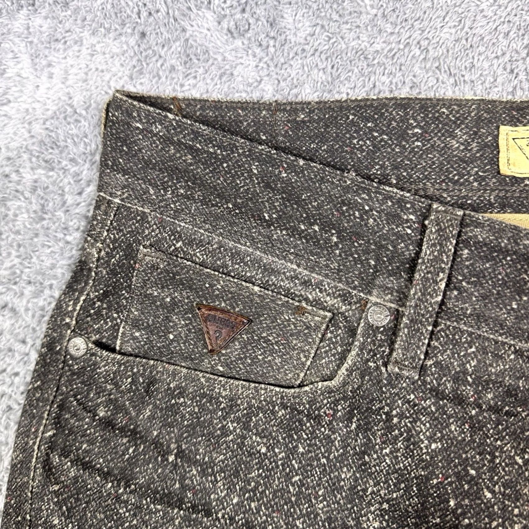 Guess GUESS Jeans Mens 33 Brown Lincoln Men 33x33 Slim Straight Whisker Snakeskin Wash Grunge Size US 33 - 4 Thumbnail