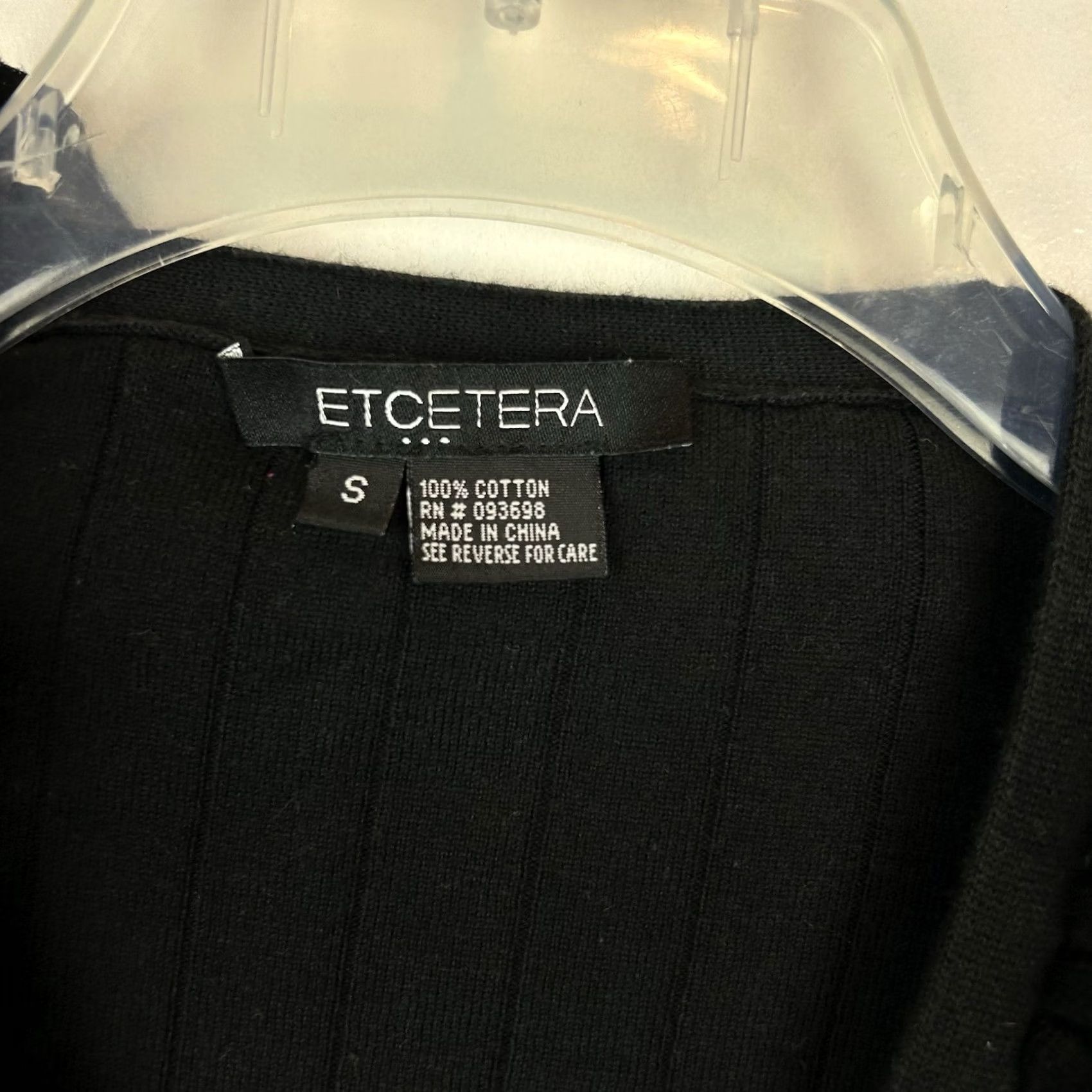Vintage Etcetera Cardigan Sweater Womens Small Ruffled Black Cotton Knit All Seasons Lightweight Long Sleeve Regular Size S Size S / US 4 / IT 40 - 3 Thumbnail
