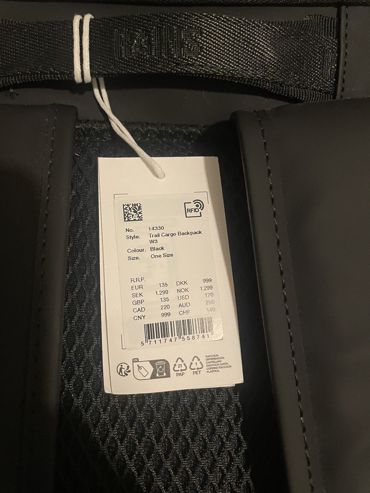 Rains Rains Trail Cargo Backpack W3 Size ONE SIZE - 3 Thumbnail