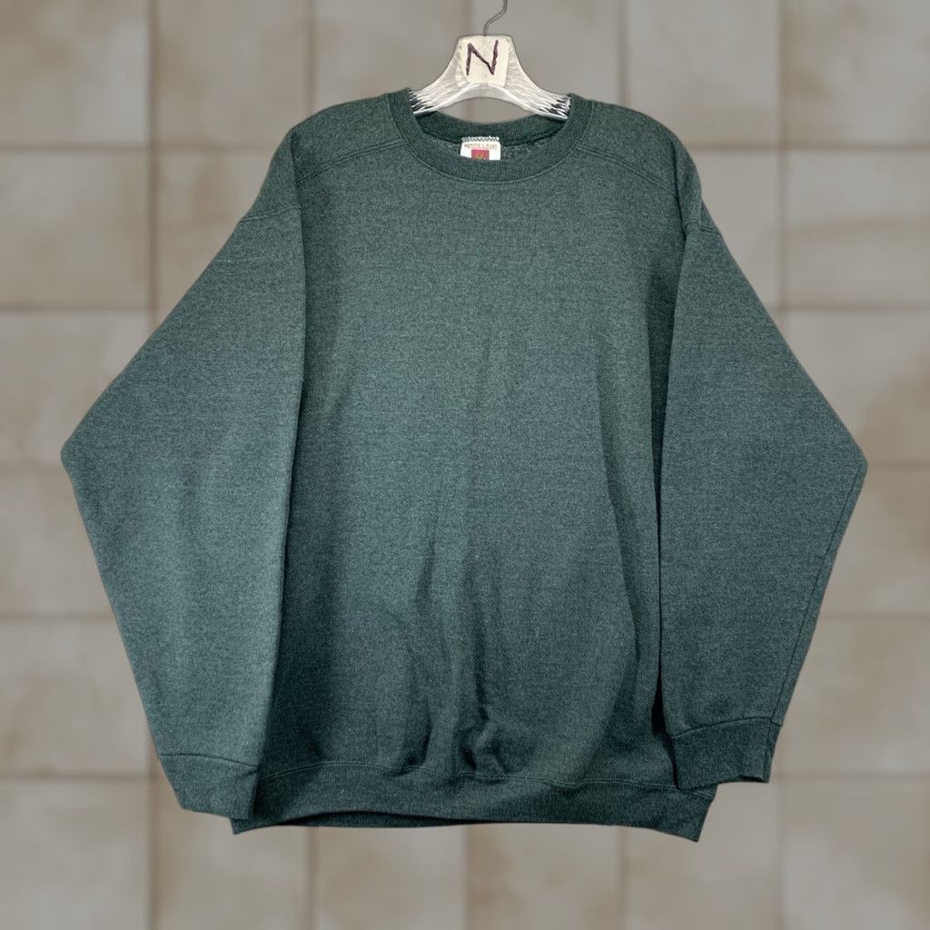 Vintage VINTAGE Members Mark Sweatshirt Crewneck L Green Grunge 90s Streetwear Heavyweight Cotton Polyester Mens Size US L / EU 52-54 / 3 - 1 Thumbnail