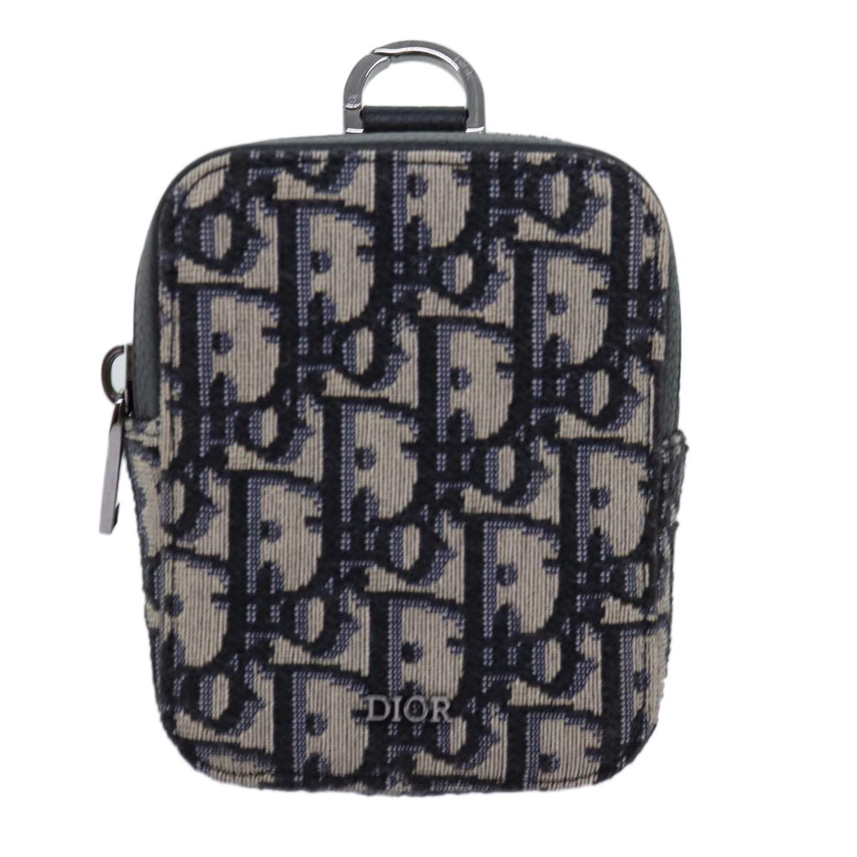 Dior Oblique Navy Canvas Clutch Bag (Pre-Owned) Size ONE SIZE - 1 Thumbnail