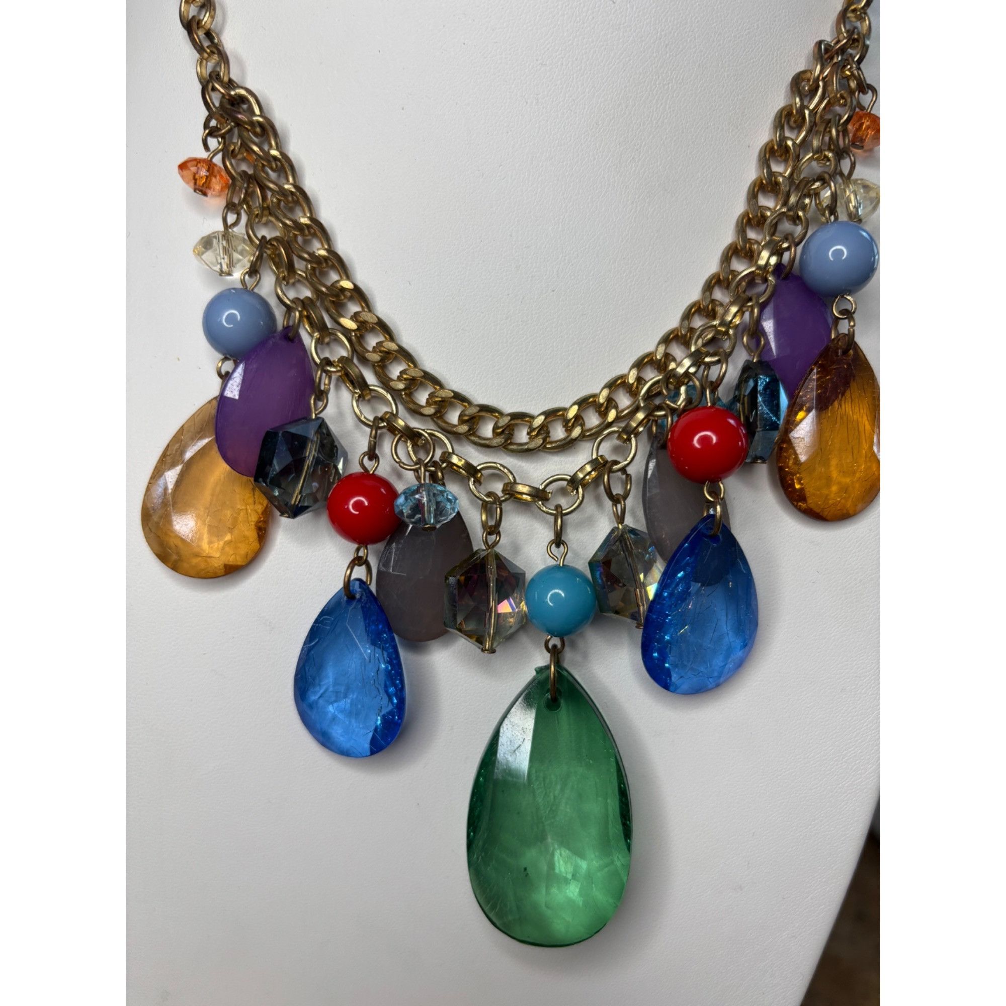 Other Chunky Multi-Color Beaded Statement Necklace With Gold-Tone Size ONE SIZE - 12 Thumbnail