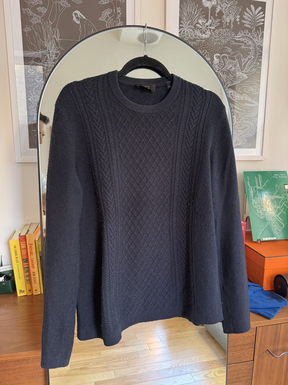 Vince Vince Navy Cable Knit Sweater Size US S / EU 44-46 / 1 - 2 Thumbnail