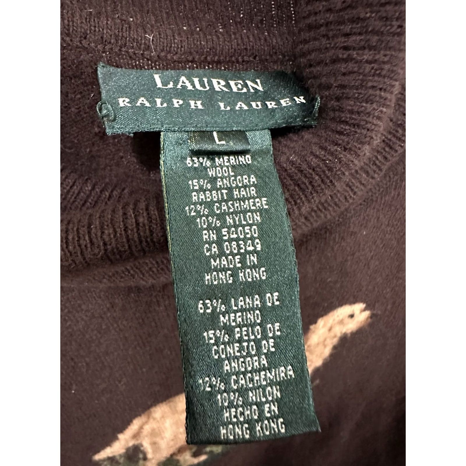 Ralph Lauren VINTAGE Lauren Ralph Lauren Golden Retriever Sweater L Brown Turtleneck Wool Womens Size L / US 10 / IT 46 - 3 Thumbnail