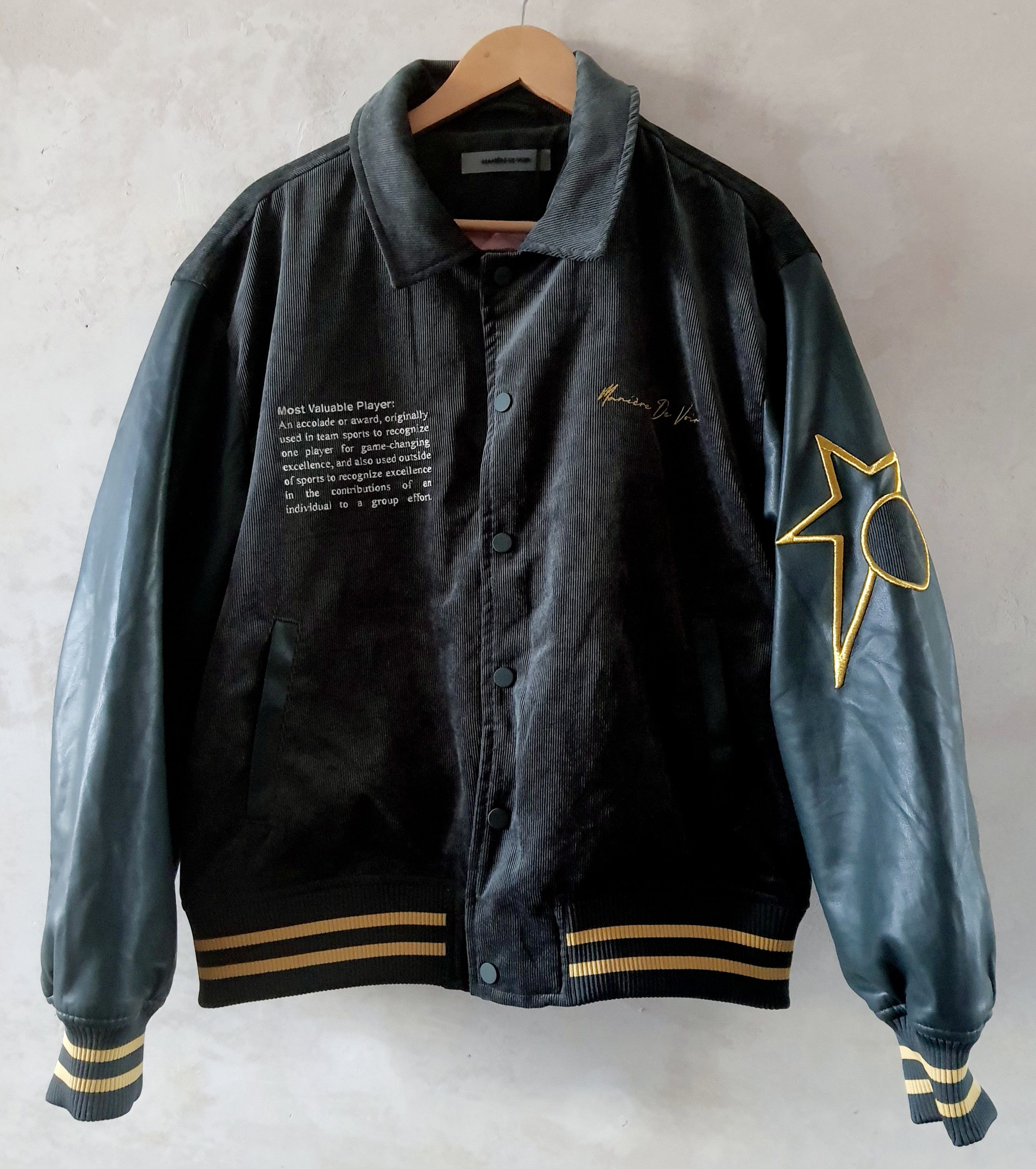 image of Maniere De Vior Manière De Voir College Jacket M New in Dark Green, Men's (Size Medium)
