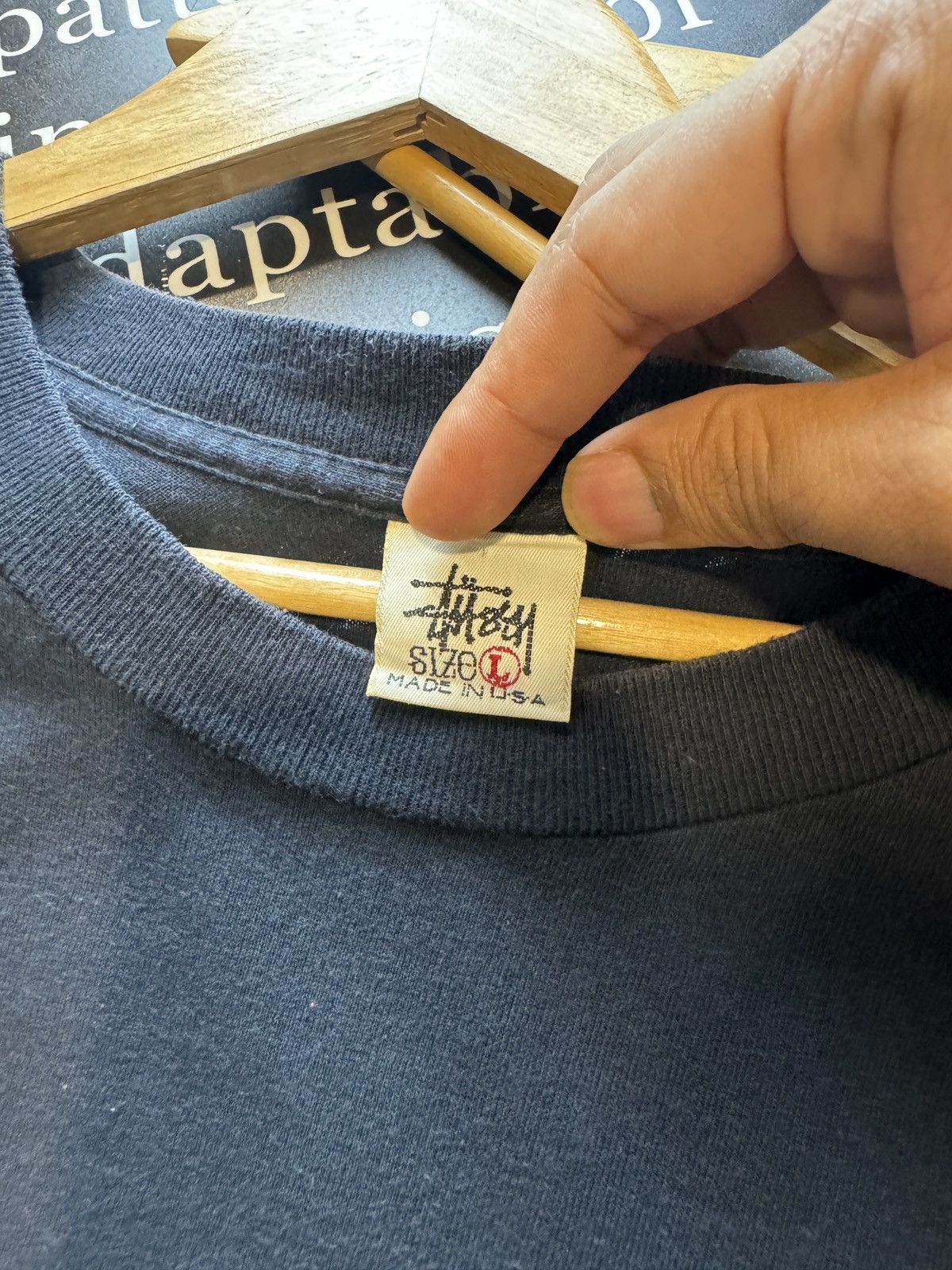 Stussy × Vintage VINTAGE 90s STUSSY STAR back print tshirt Size US L / EU 52-54 / 3 - 4 Thumbnail