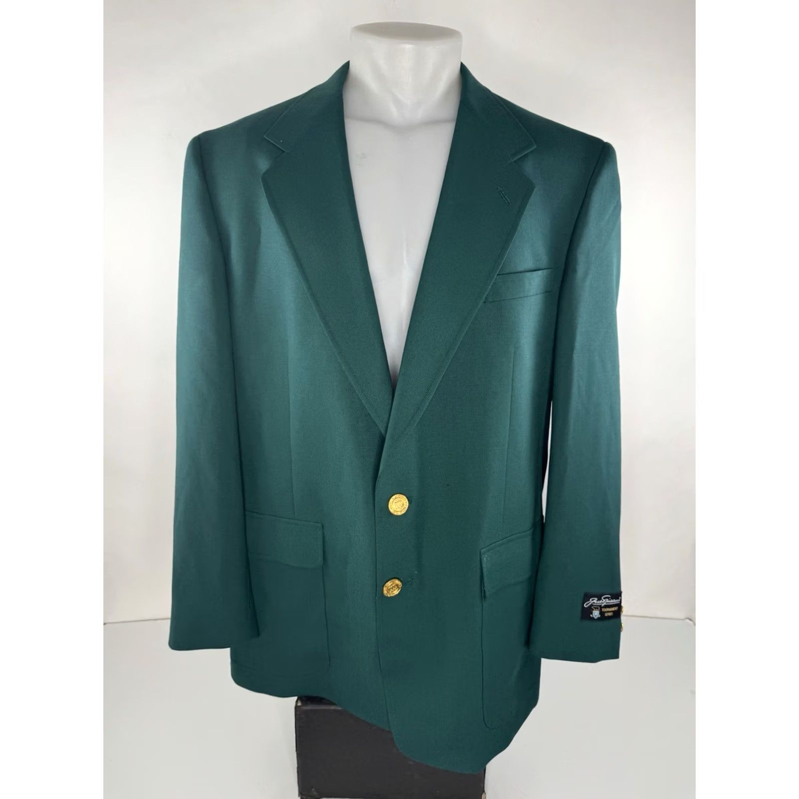Vintage JACK NICKLAUS Blazer Golf Button Sz. 44 Green Vintage? (original title has Buick Brass Button) Size 44R - 2 Thumbnail