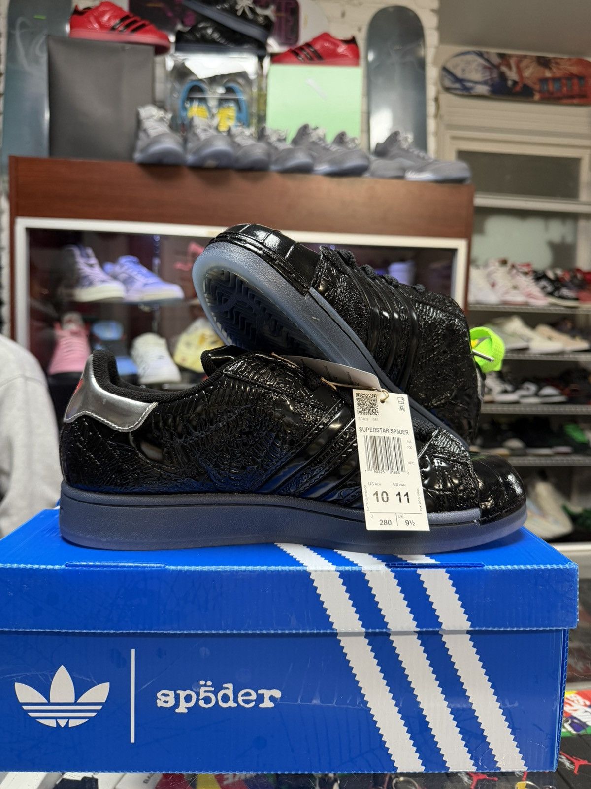 Sp5der Sp5der X Adidas Superstar (Black) Size US 10 / EU 43 - 2 Thumbnail