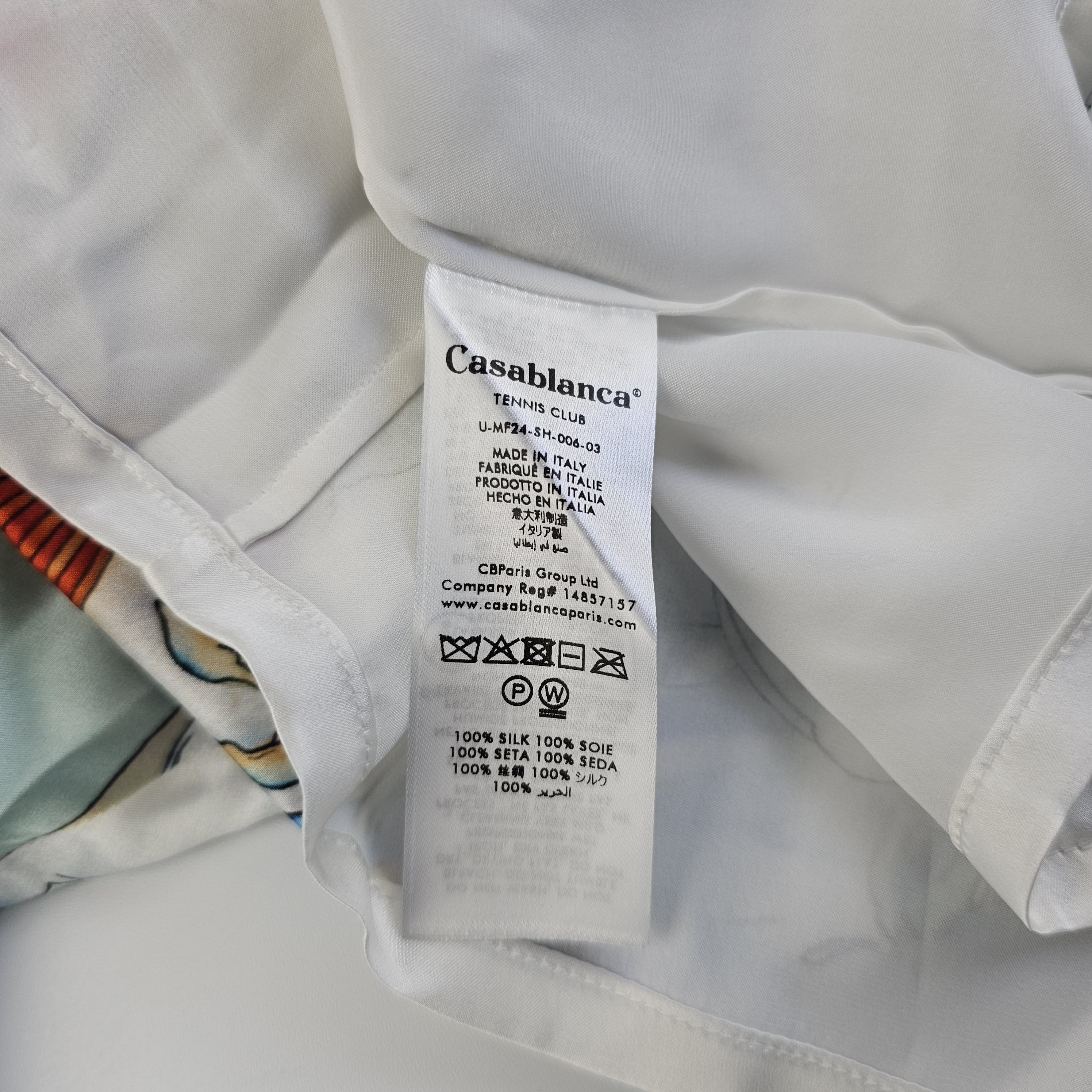 Casablanca Le Temple Multicolor Silk Long Sleeve Shirt New S