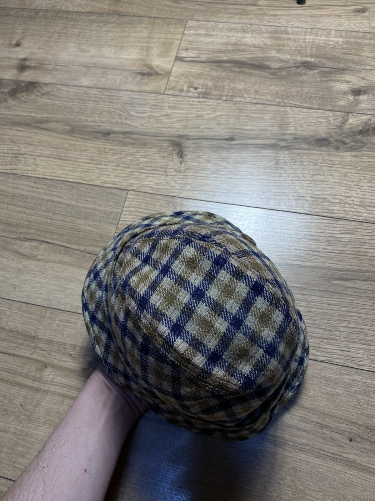 Aquascutum Aquascutum 100% wool checkered blue and tan bucket hat sz 7 Size ONE SIZE - 2 Thumbnail