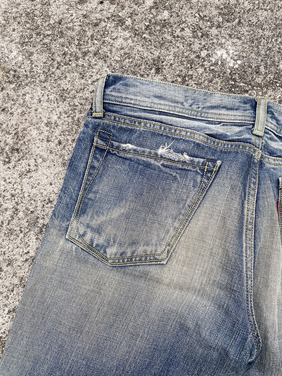 Japanese Brand Rodeo Crown Japan Faded Distressed Denim Size US 31 - 14 Thumbnail