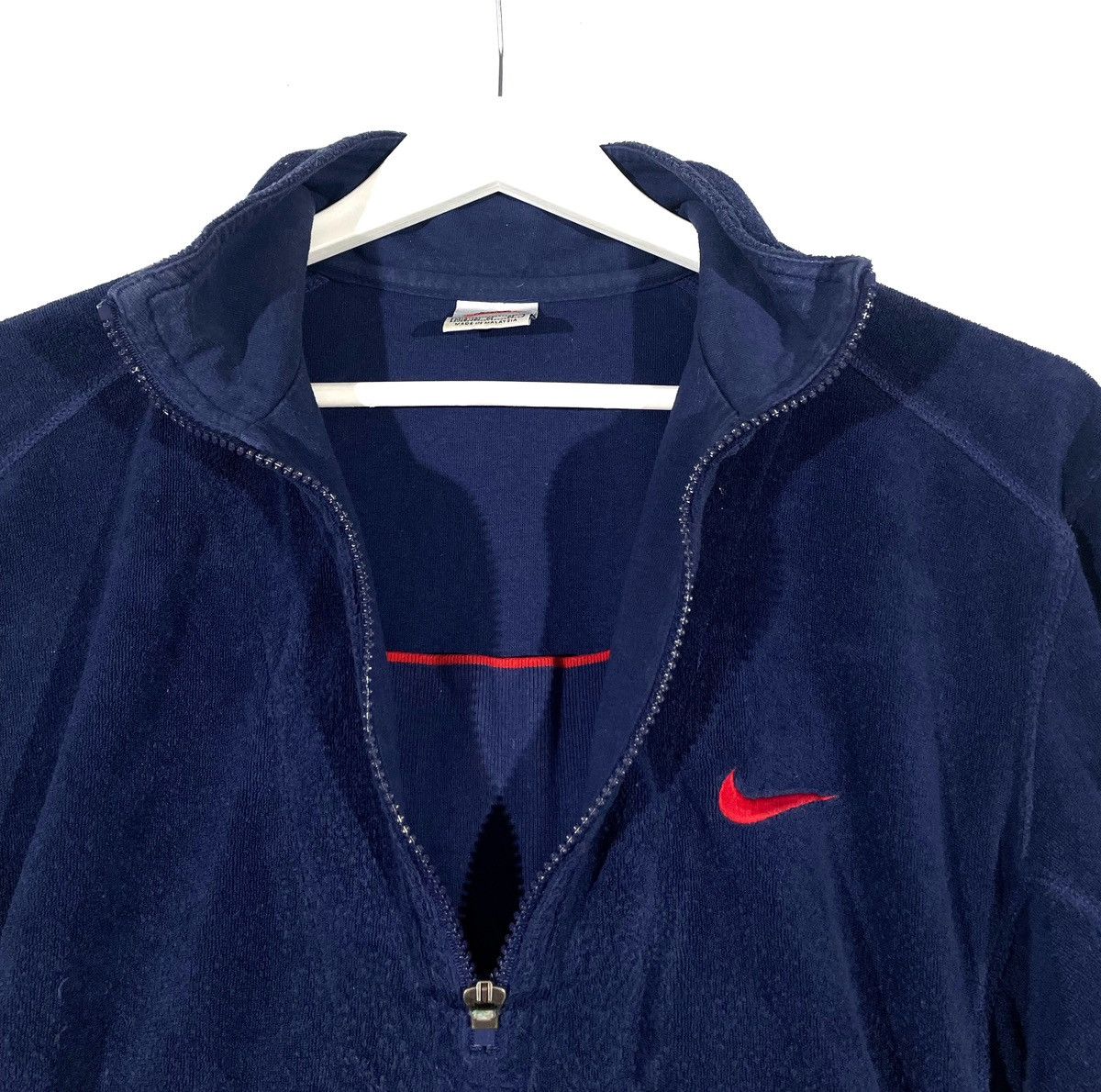 Nike × Vintage Nike Vintage Rare Women 1/2 Zip Velour Sweatshirt Size M Size M / US 6-8 / IT 42-44 - 7 Thumbnail