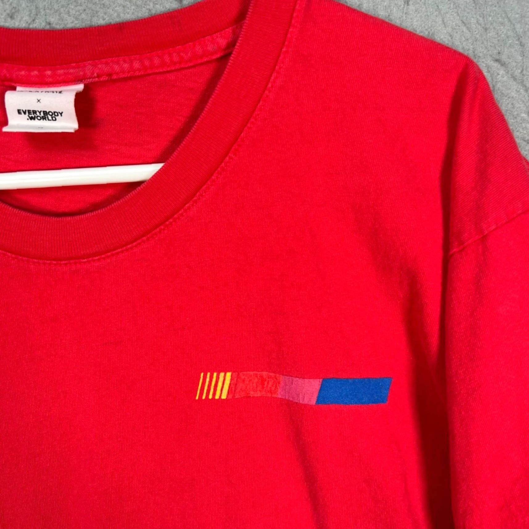 Vintage Everybody World x Black Frame Mens T-Shirt Size M Red Graphic Cotton Short Sleeve Crew Neck Summer 2020s - Mens Size US M / EU 48-50 / 2 - 5 Thumbnail