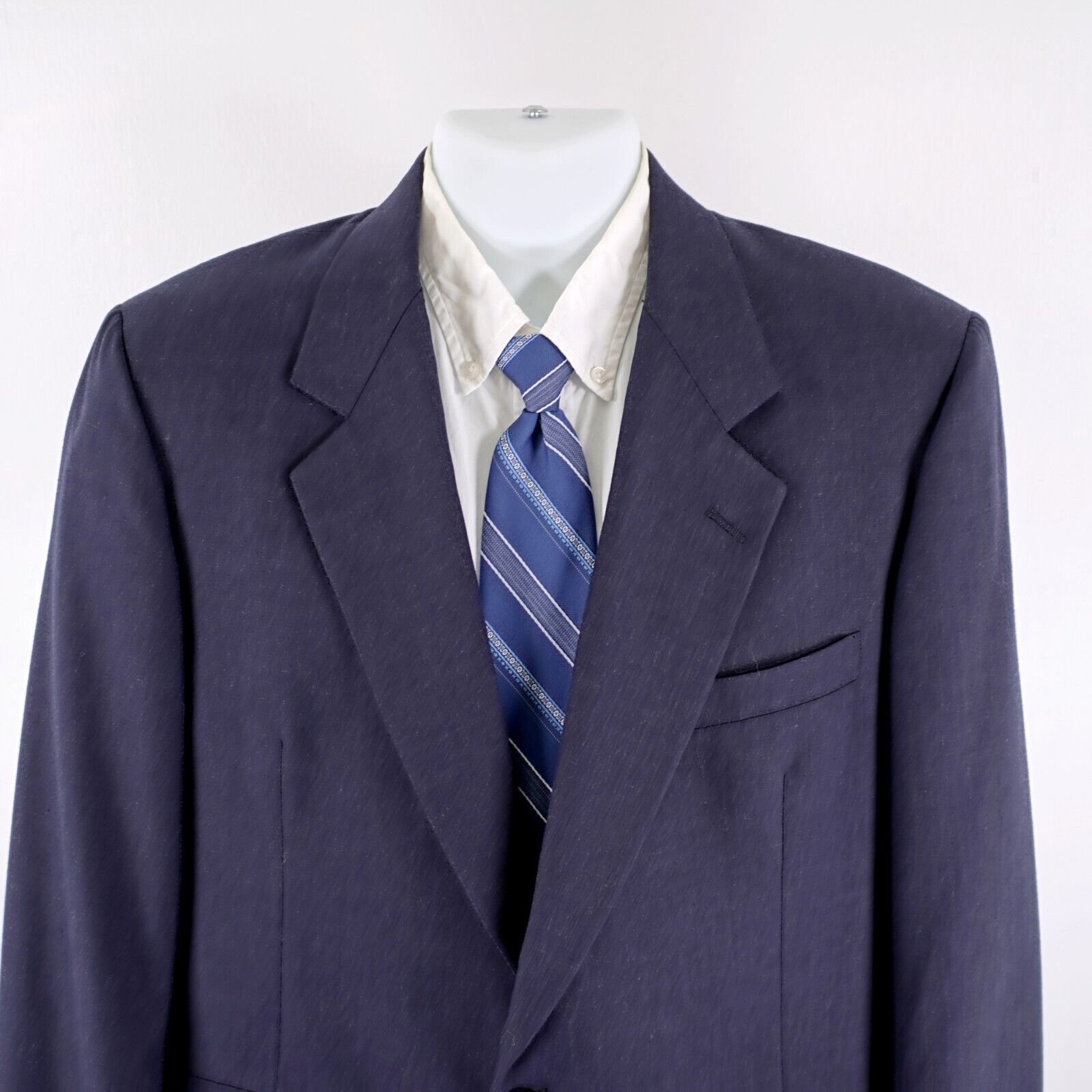 Hart Schaffner Marx Blue Wool 2 Button Blazer 42R Portly
