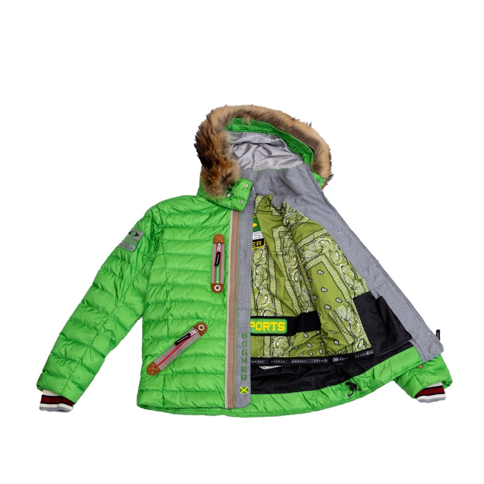 Bogner Bogner Mens Ski Jacket Green Down Fur Hood Sports Coat Sz M Size US M / EU 48-50 / 2 - 2 Thumbnail