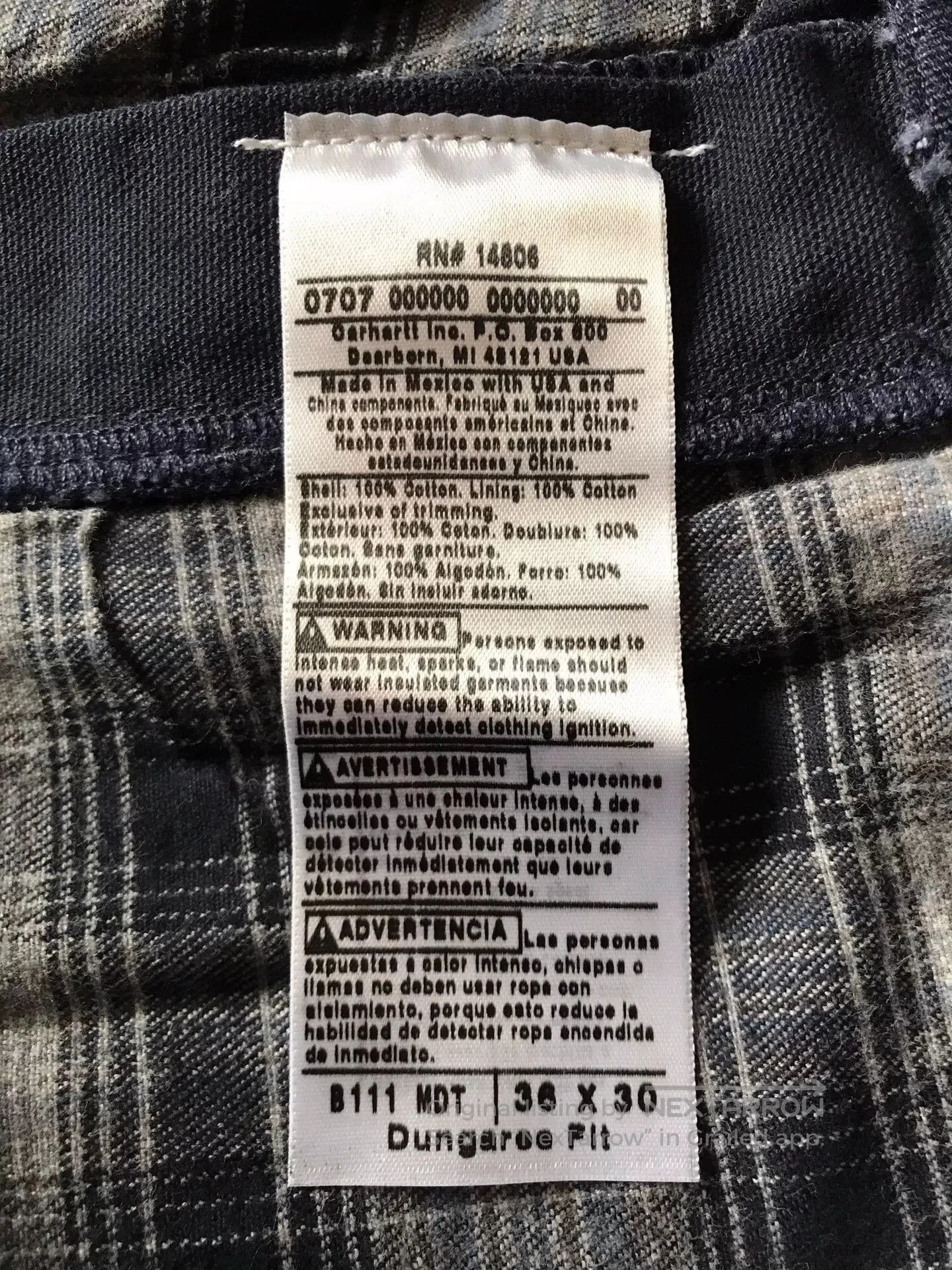 Carhartt Carhartt B111 Flannel Lined Work Pants. Size US 36 / EU 52 - 9 Thumbnail