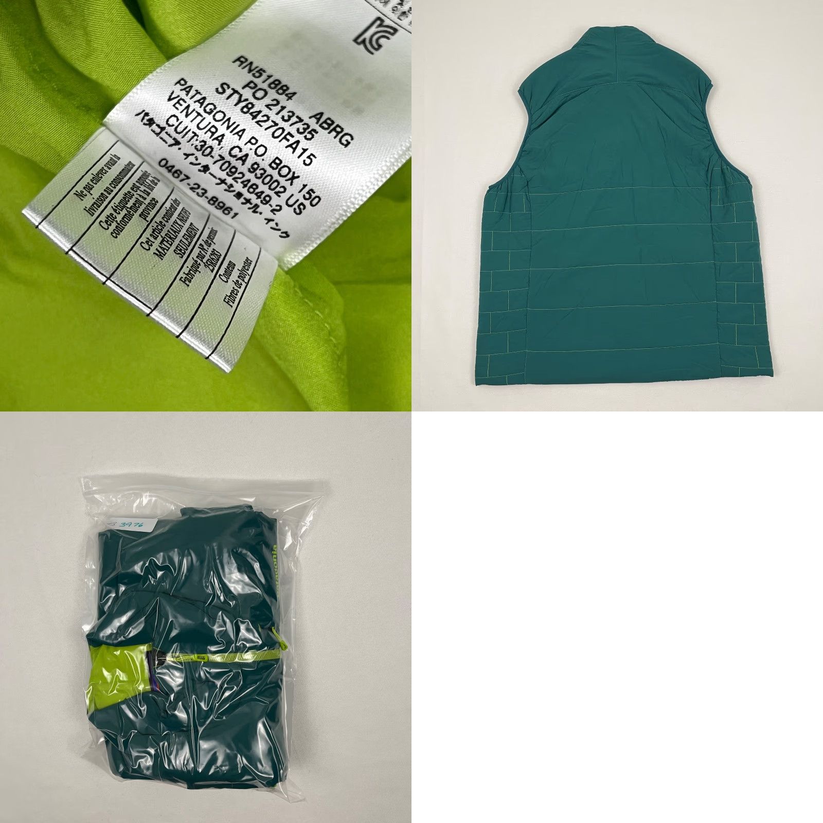 Patagonia Patagonia Nano Air Vest Mens XL Green Insulated Quilted Technical Puffer Hiking Jacket/Coat Size US XL / EU 56 / 4 - 8 Thumbnail