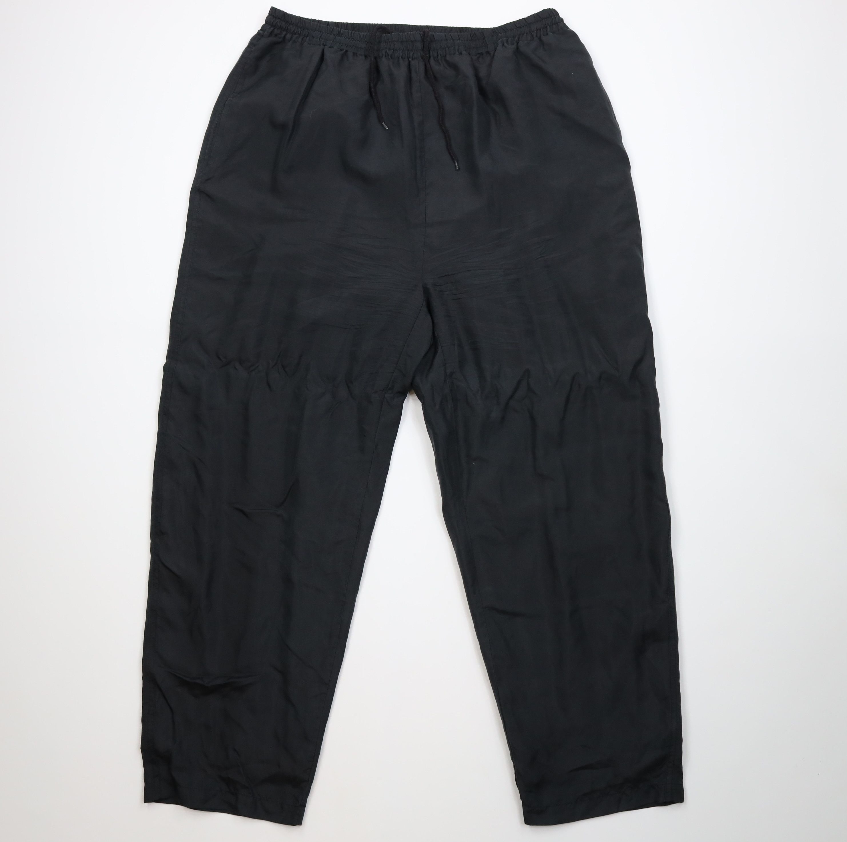 Vintage Vintage 90s Streetwear Blank Lightweight Silk Pants Black Size 32" / US 10 / IT 46 - 1 Thumbnail