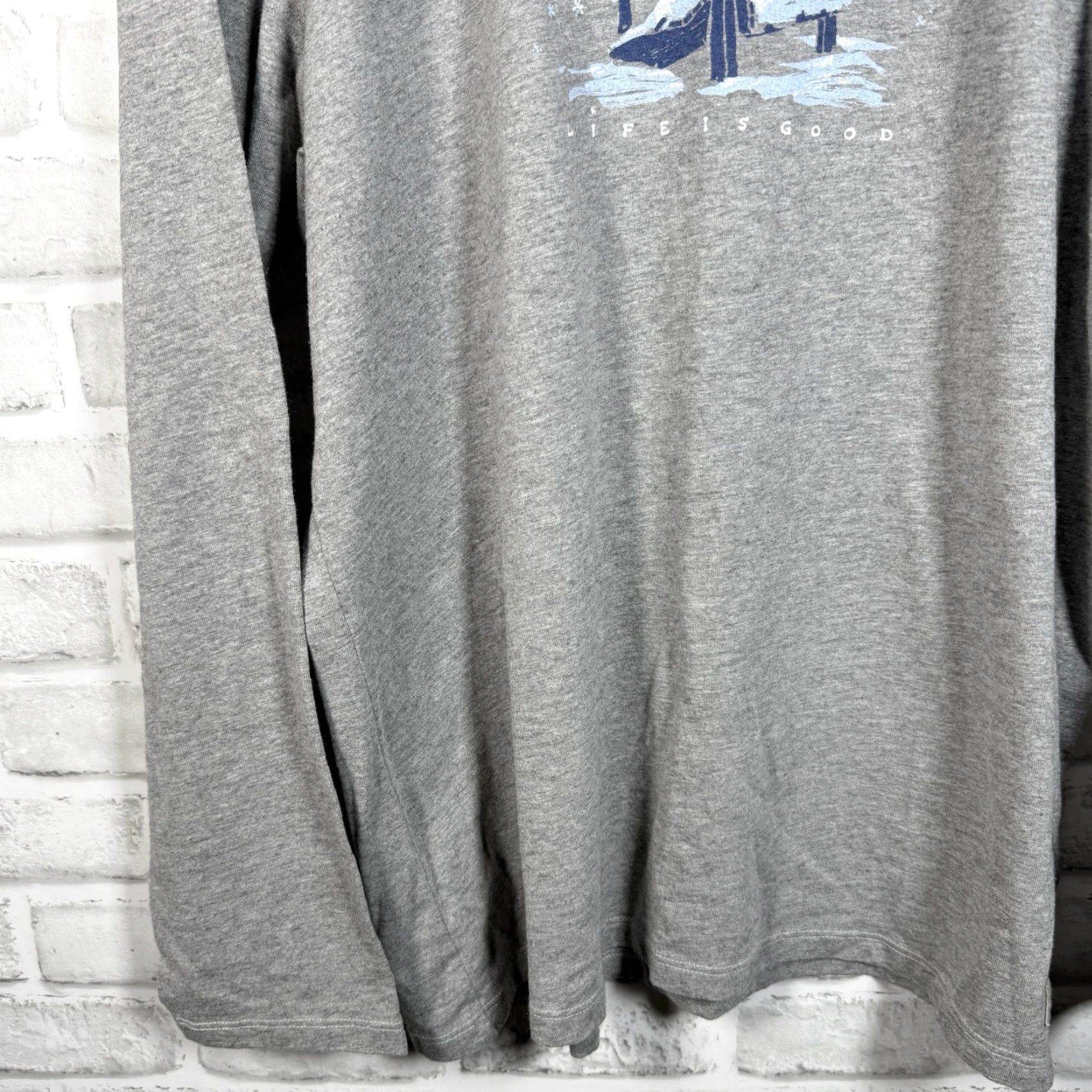 Life is Good Life is Good Shirt Adult XL Gray Graphic Long Sleeve Mens Size US XL / EU 56 / 4 - 3 Thumbnail