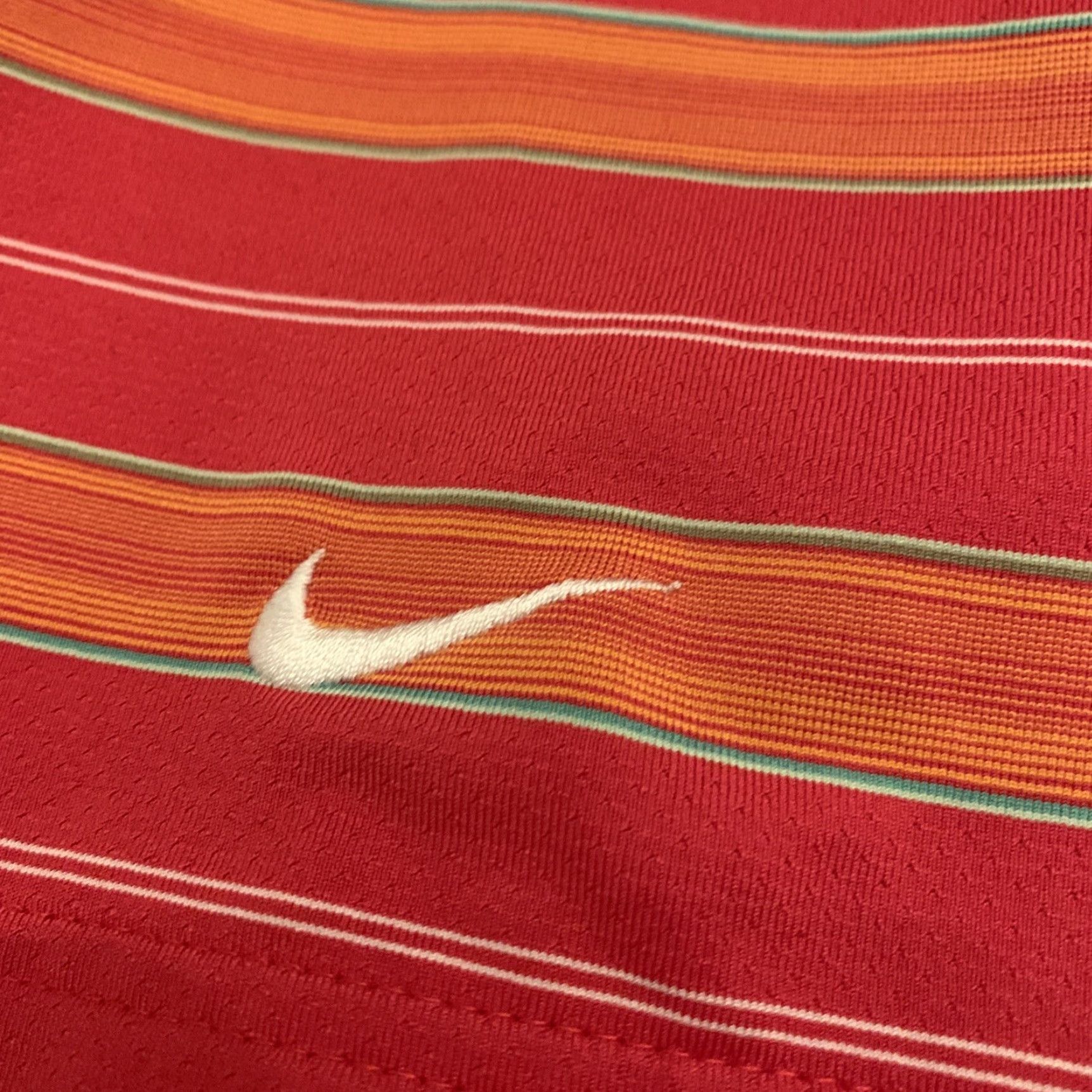 Nike Nike Golf Polo Shirt Mens L Red Orange Striped Size US L / EU 52-54 / 3 - 4 Thumbnail