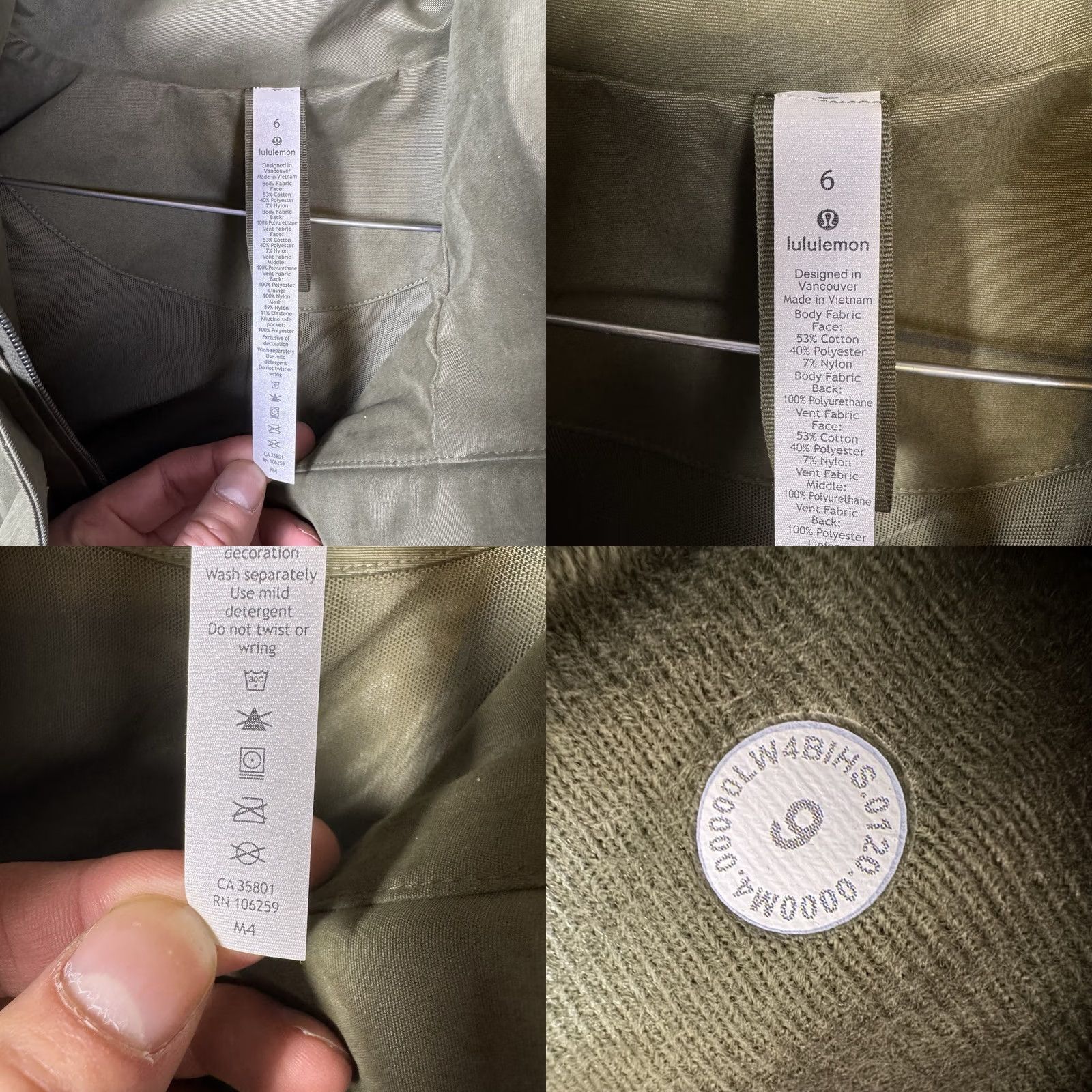 Lululemon Lululemon Jacket Womens 6 Rain Shaker Trench FATG Fatigue Waterproof Full Zip Green Size M / US 6-8 / IT 42-44 - 8 Thumbnail
