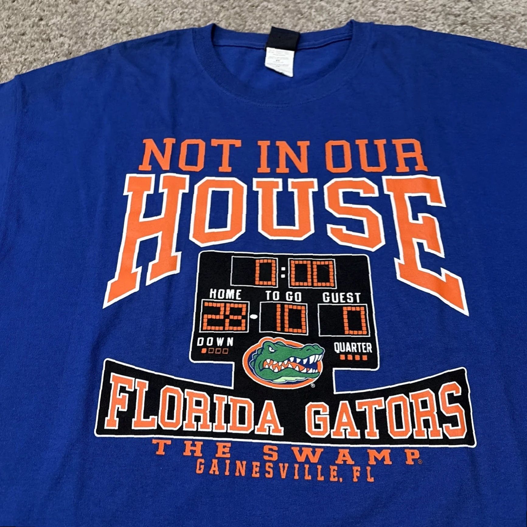 Vintage VINTAGE University Of Florida Gators Basketball Not In Our House Blue T-Shirt XL Mens Size US XL / EU 56 / 4 - 3 Thumbnail