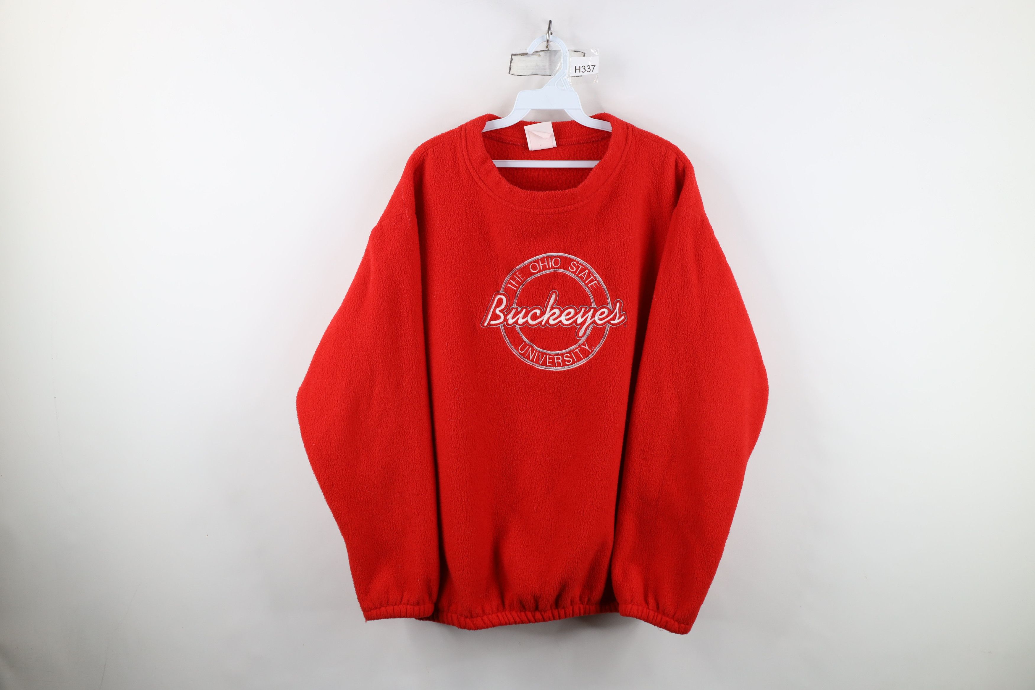Vintage Vintage 90s Ohio State University Fleece Sweatshirt Red USA Size XL / US 12-14 / IT 48-50 - 1 Thumbnail