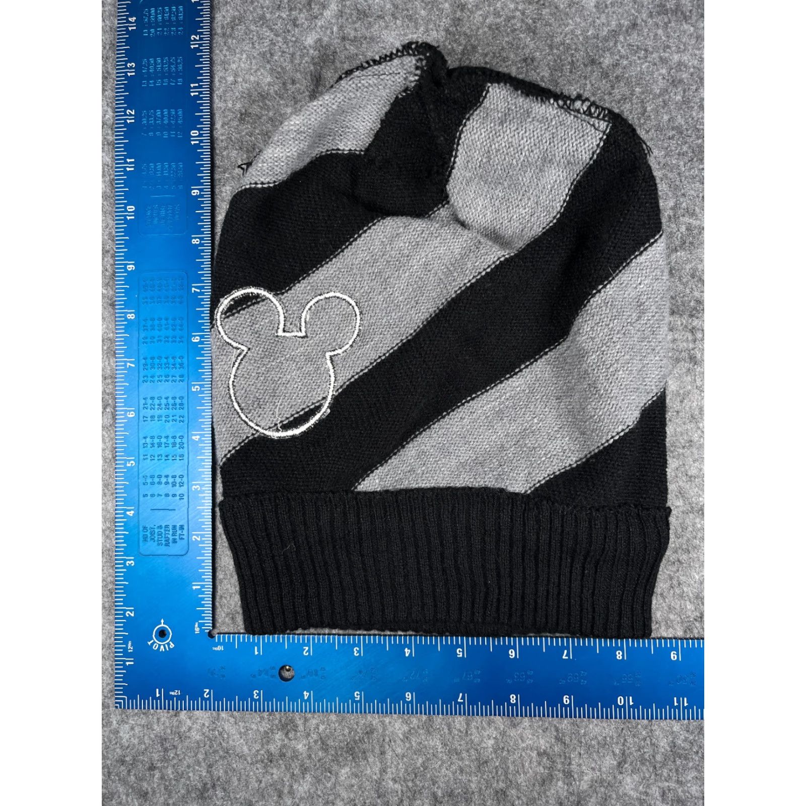 Disney Disney Beanie Mickey Mouse Knit Hat Womens One Size Gray Stripe Acrylic" Size ONE SIZE - 4 Thumbnail