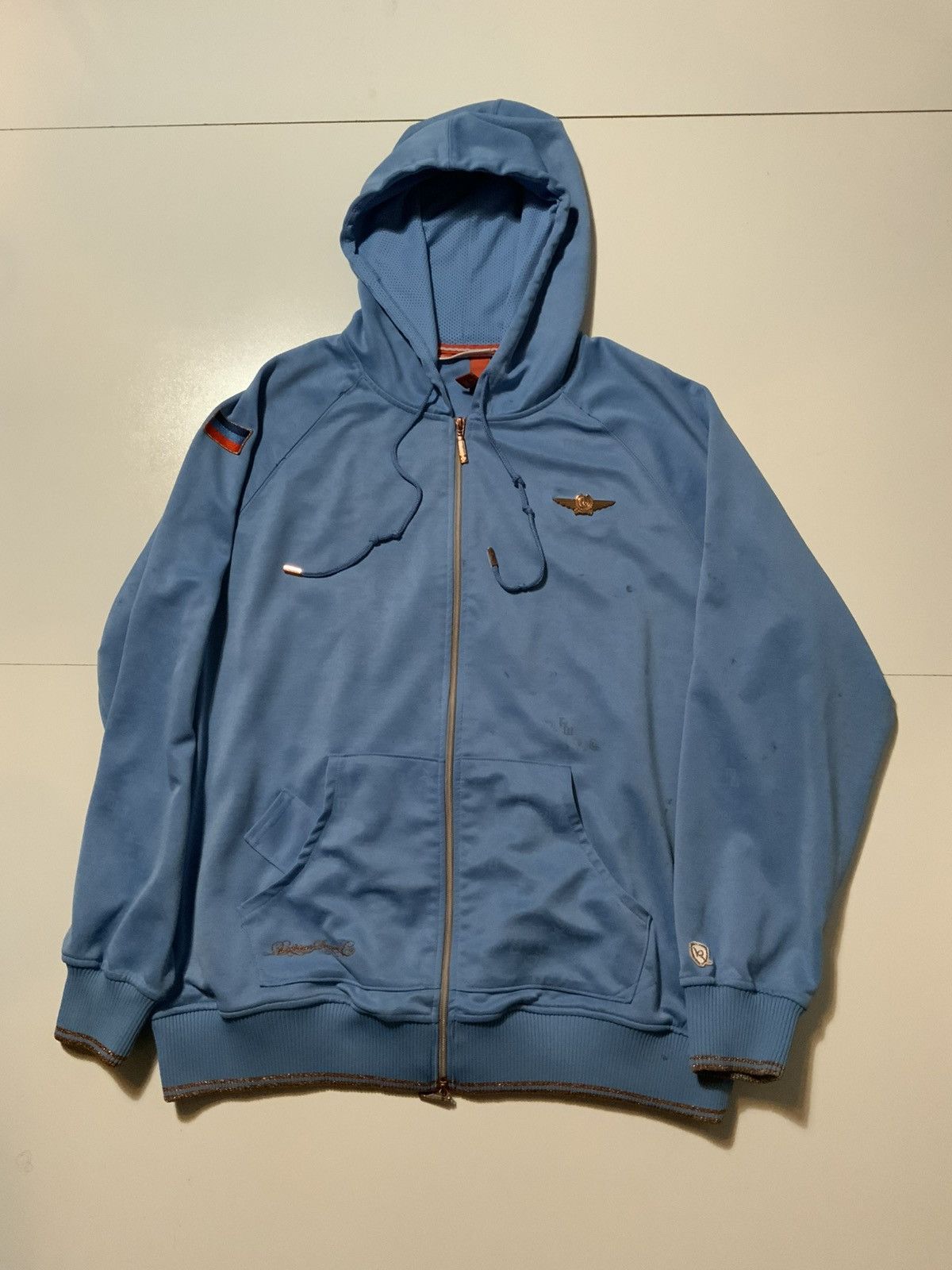 Rocawear × Vintage Vintage Y2K 2000s Rocawear Denim Flight Wings Zip Hoodie Size US XL / EU 56 / 4 - 1 Thumbnail