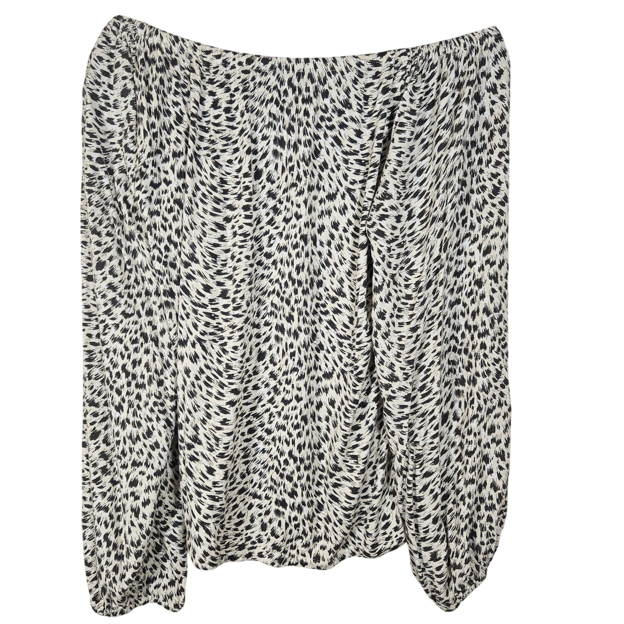 Anthropologie Anthropologie Womens Off-Shoulder Animal Print Top Beige M M Size M / US 6-8 / IT 42-44 - 12 Thumbnail