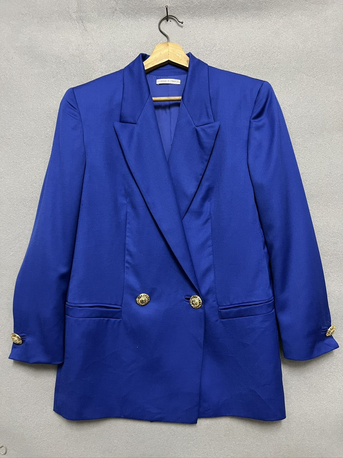 Vintage 542. Gianni Versace Vintage Royal Blue Luxury 90s Piece Size L / US 10 / IT 46 - 1 Thumbnail