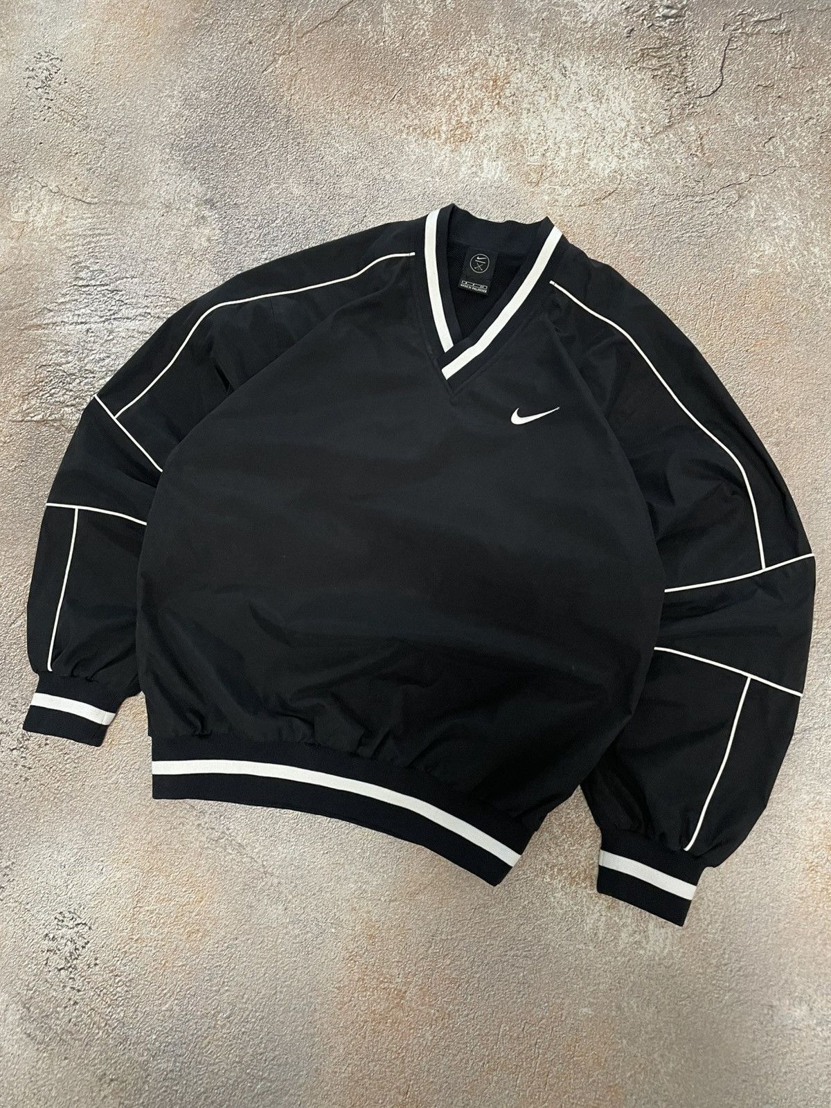 Nike Vintage Nike Heavy Nylon Drill Black Sweatshirt Size US XL / EU 56 / 4 - 2 Thumbnail