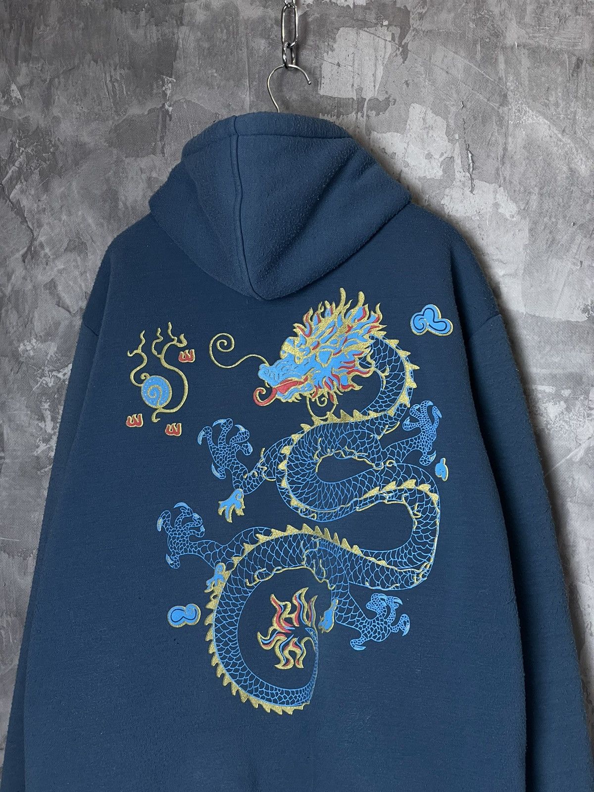 Japanese Brand × Vintage Y2K 2000s Crazy Zip Up Dragon Printed Hoodie All Over Rare Size US XXL / EU 58 / 5 - 10 Thumbnail