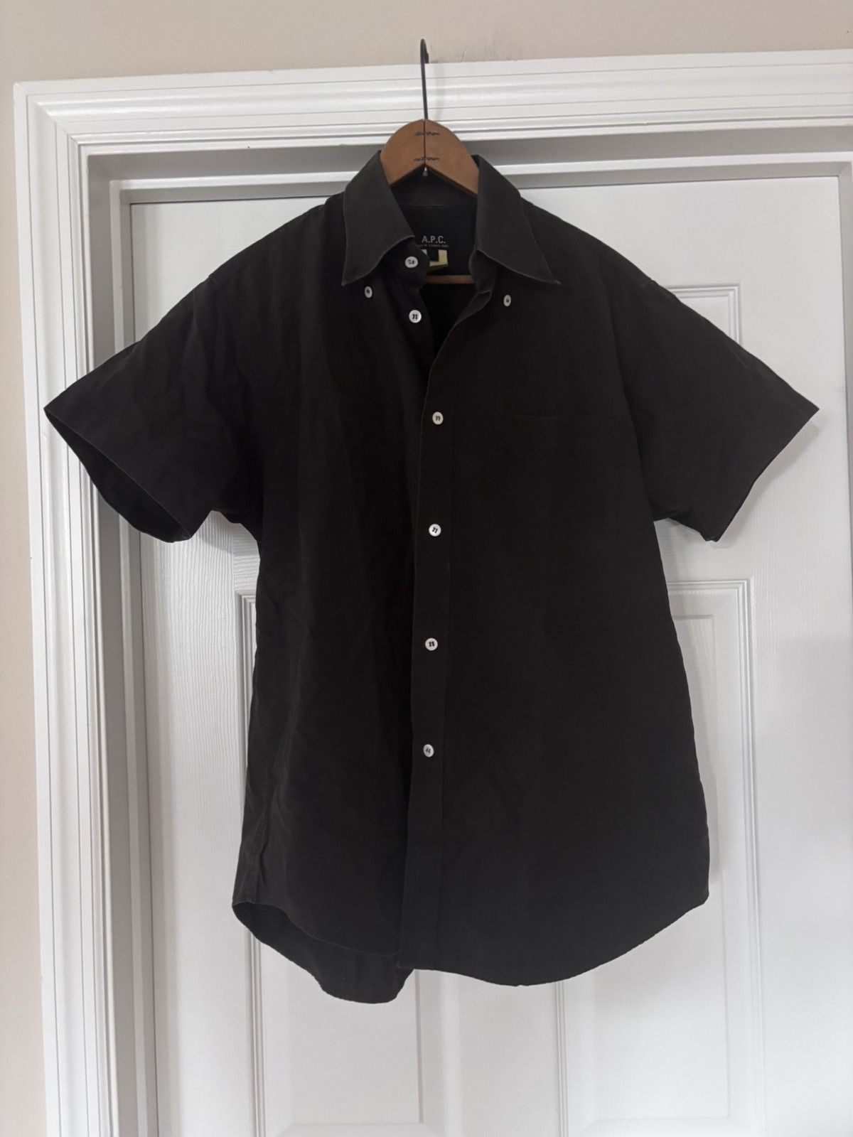 A.P.C. Faded Cotton Short Sleeve Button Up Shirt Size US M / EU 48-50 / 2 - 1 Thumbnail