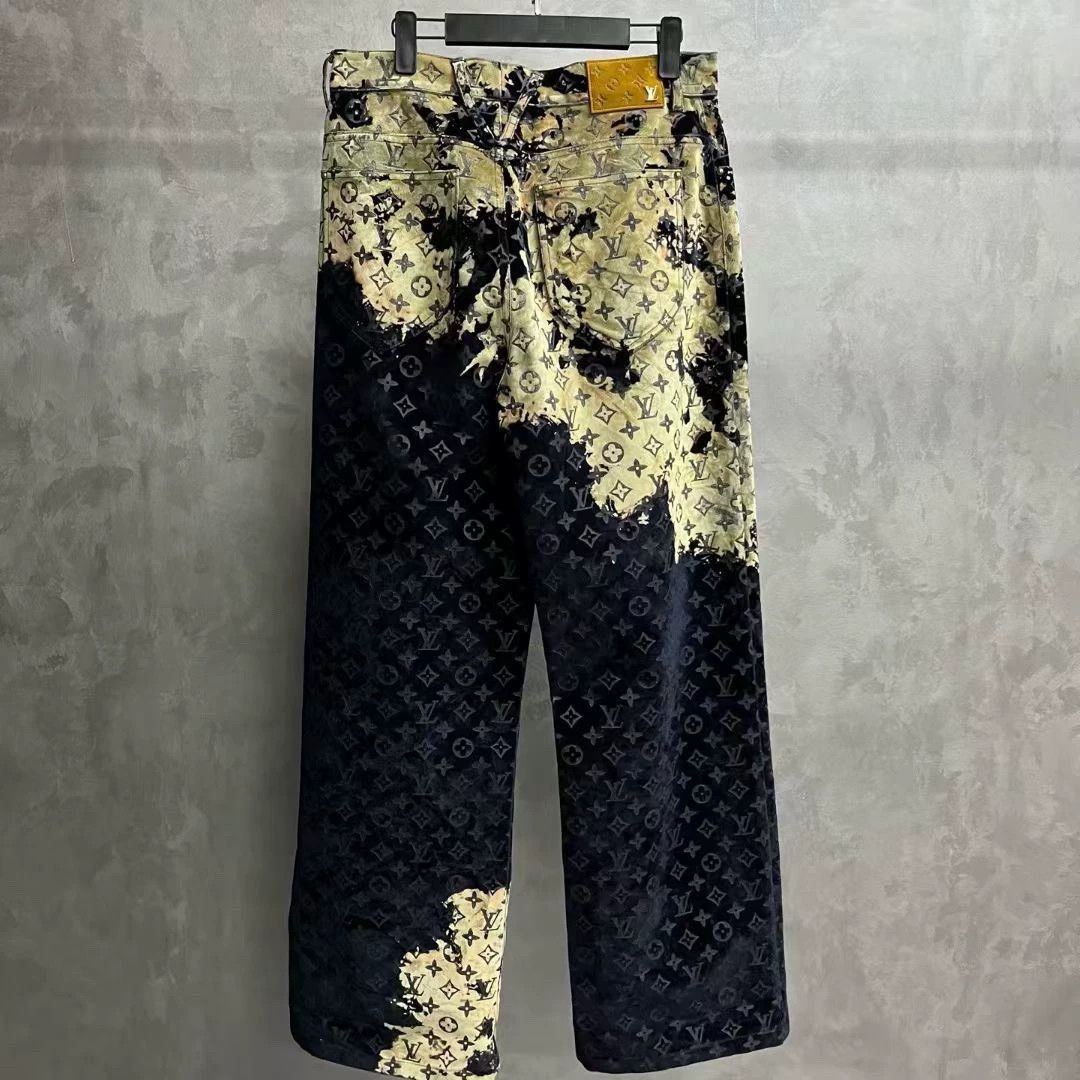 Louis Vuitton multicolor faded cloud pattern denim pants Size US 31 - 2 Thumbnail