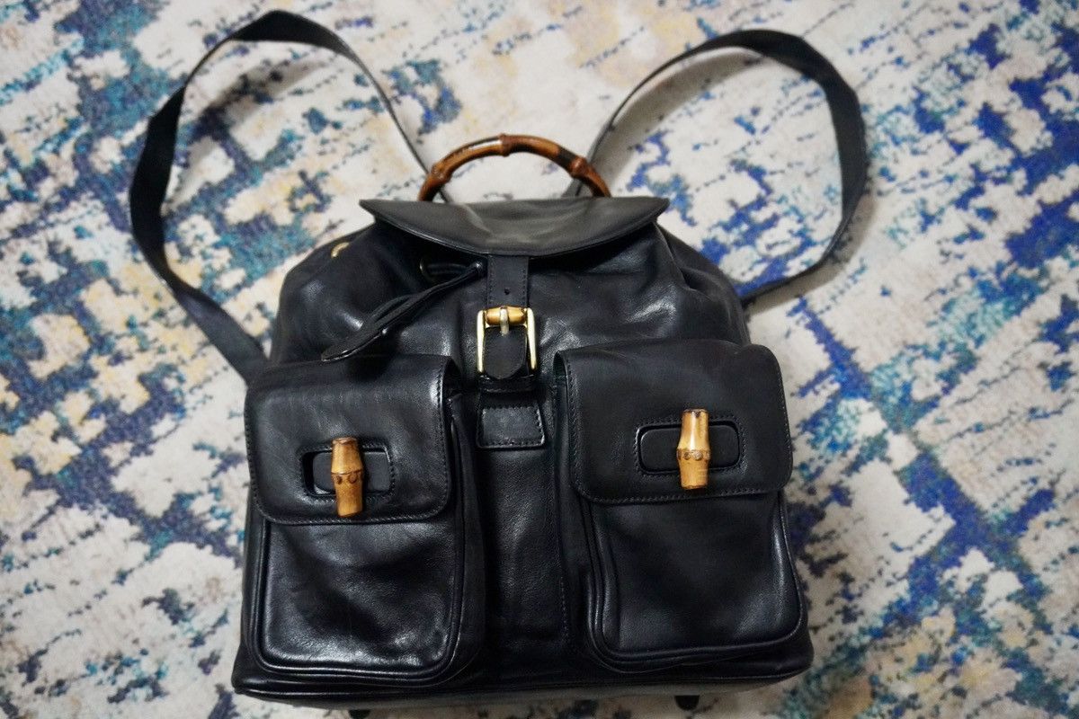 Gucci × Vintage Vtg Gucci bamboo bagpack in great condition Size ONE SIZE - 2 Thumbnail