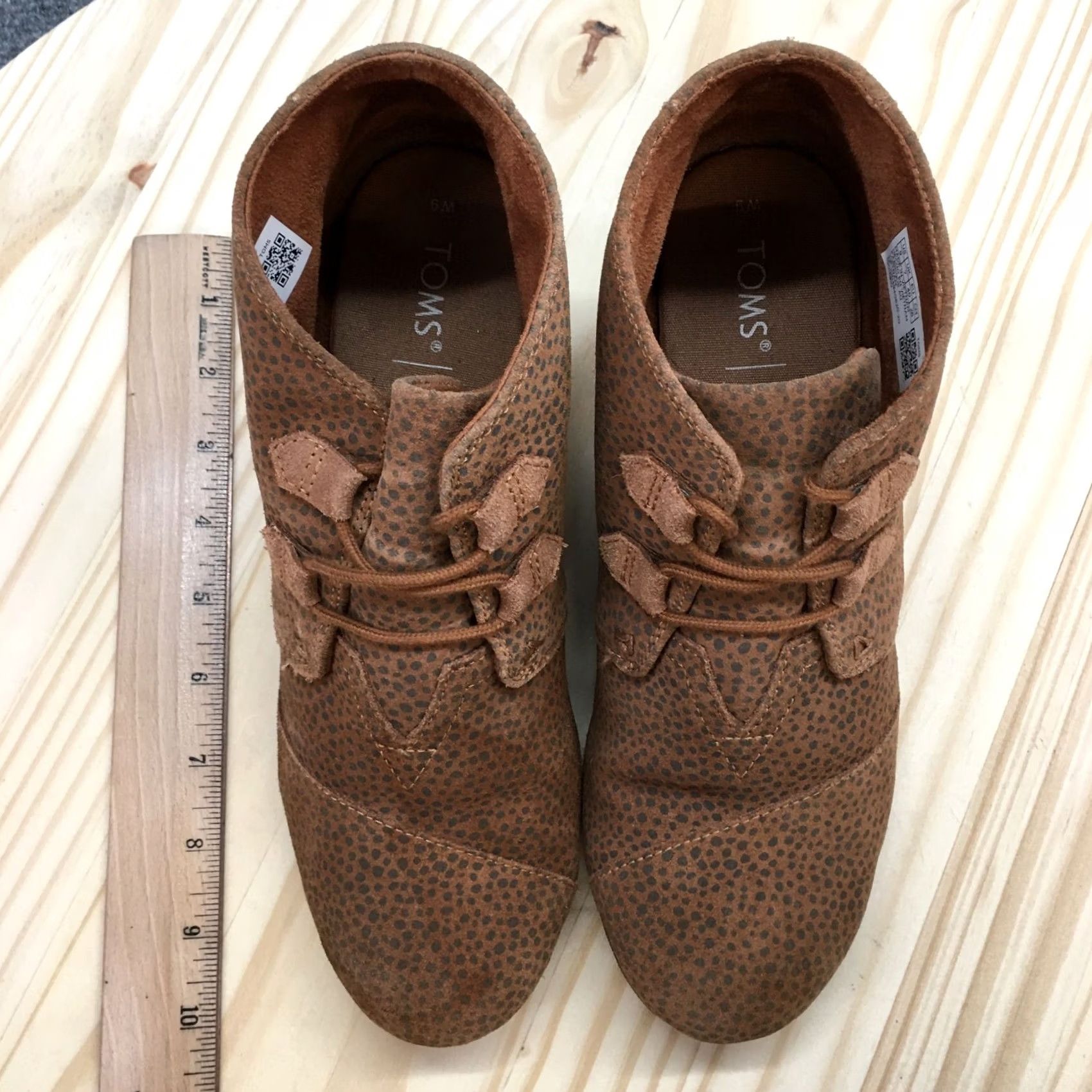 Toms TOMS Boots Womens 9 Kala Ankle Bootie Brown Lace Up Casual Wedge Heels Size US 9 / IT 39 - 5 Thumbnail
