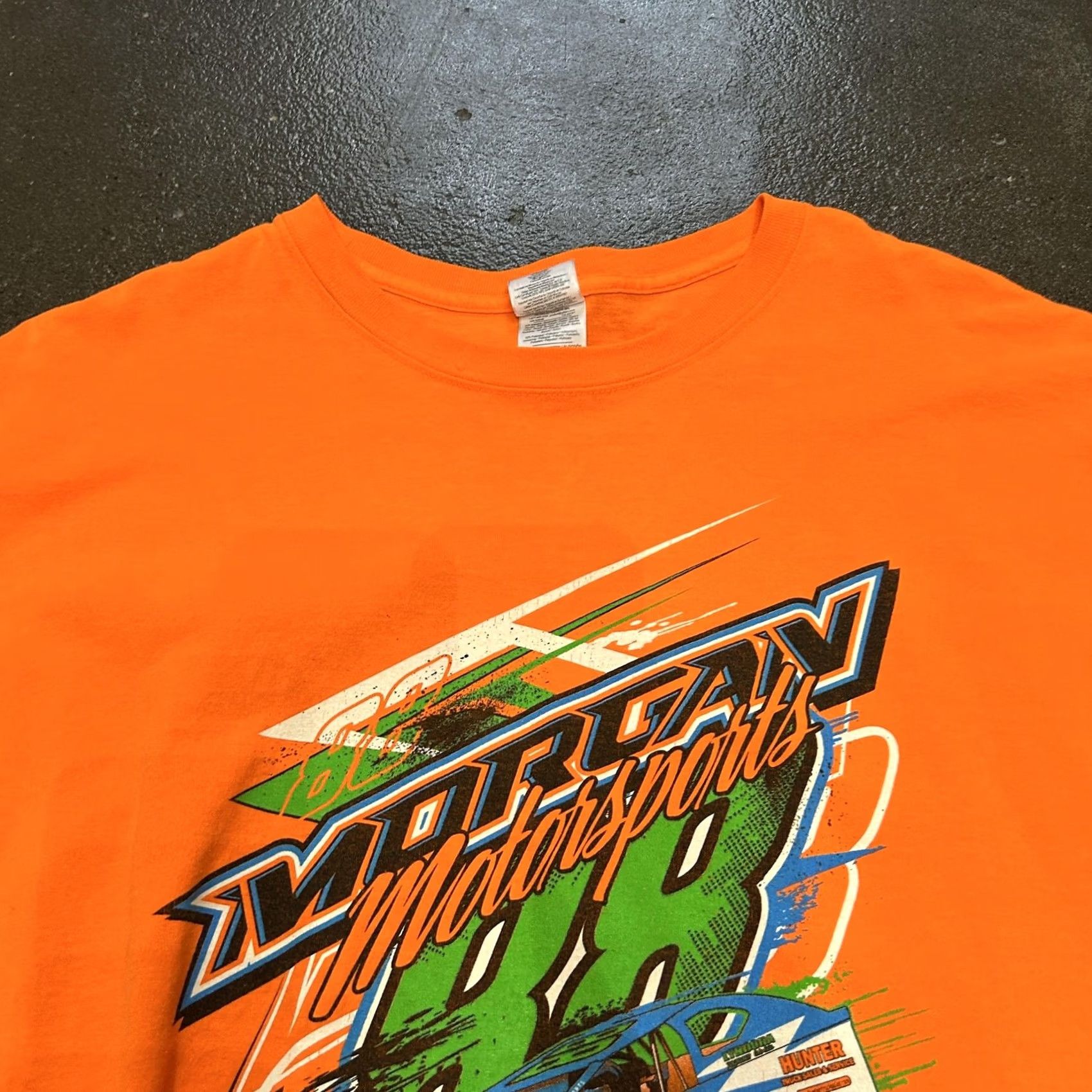 Gildan Morgan Motorsports Shirt Mens 3XL Orange T-Shirt Graphic Print Racing Car Tee Crew Neck Short Sleeve Cotton Gildan Ultra Cotton Size US XXL / EU 58 / 5 - 2 Thumbnail