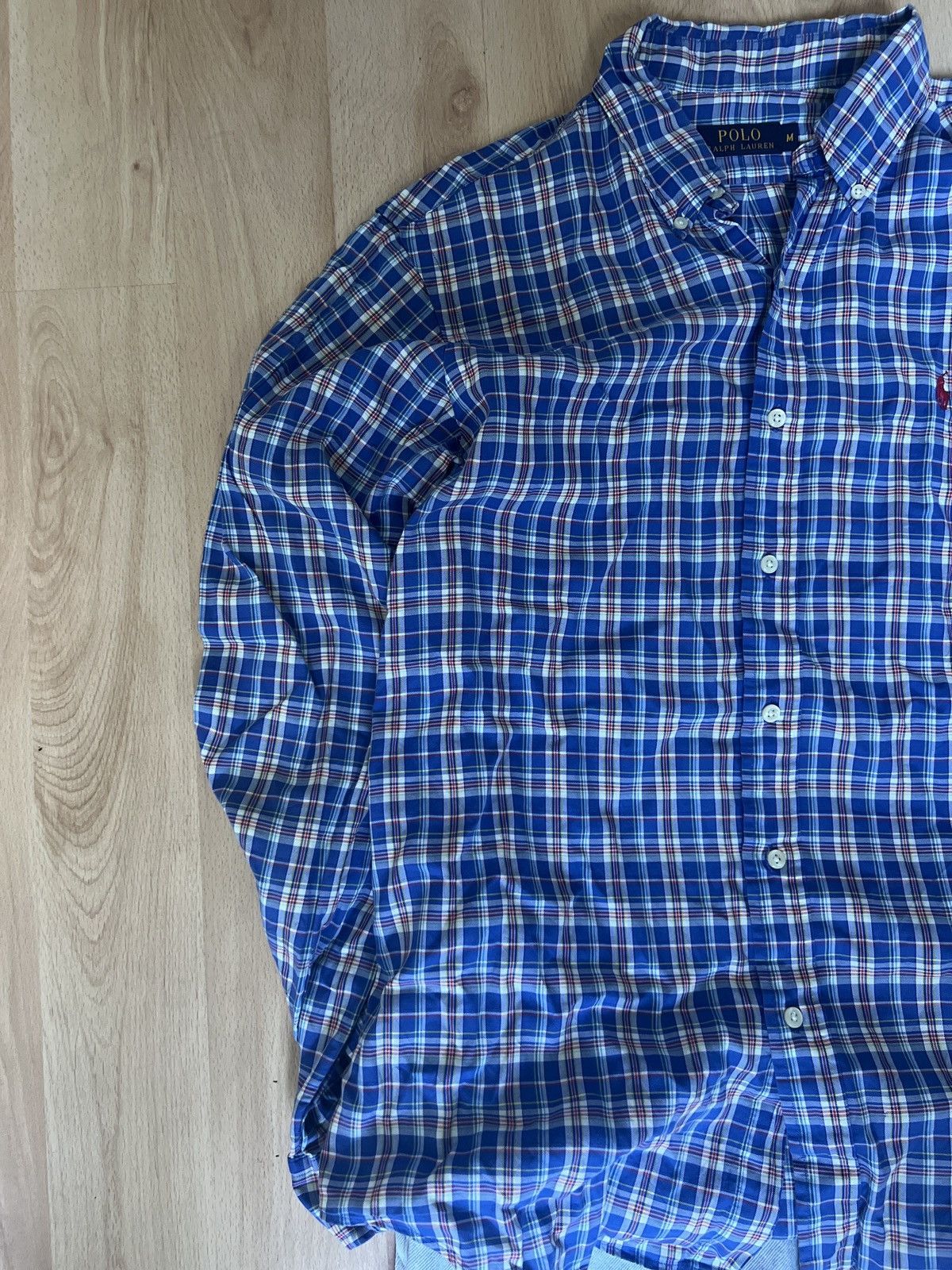 Polo Ralph Lauren Vintage Polo Ralph Lauren Checkered Shirt Blue | Size M Size US M / EU 48-50 / 2 - 2 Thumbnail