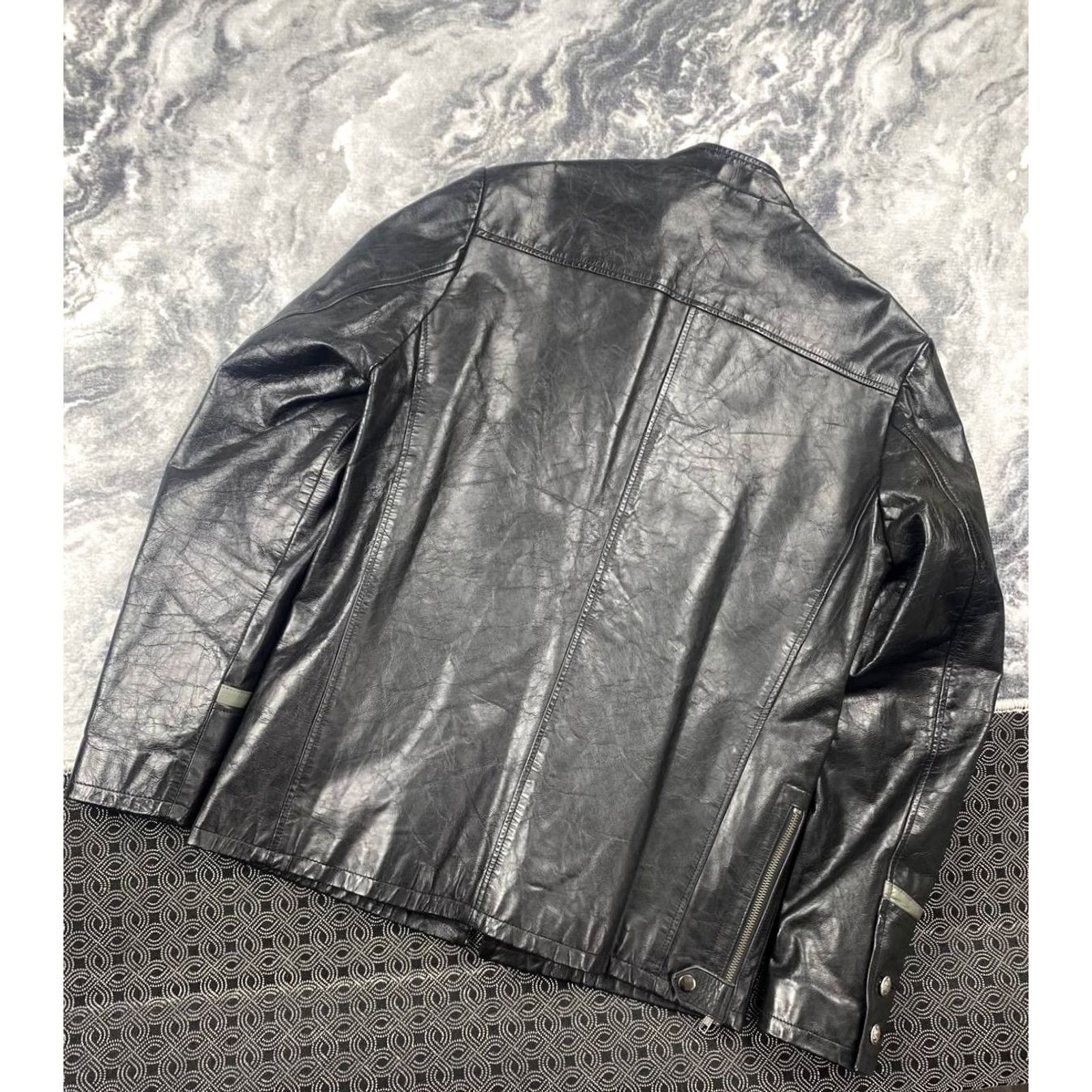 Allsaints AllSaints Leather Shirt Bomber Jacket Men M Black Regular Zip Biker Coat Leather Lining Winter Spring Fall Ride Mens Size US M / EU 48-50 / 2 - 7 Thumbnail