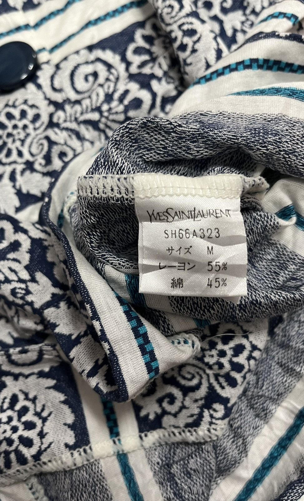 Yves Saint Laurent YSL blouse short sleeve x Striped paisley x Vintage x Rare Size M / US 6-8 / IT 42-44 - 9 Thumbnail