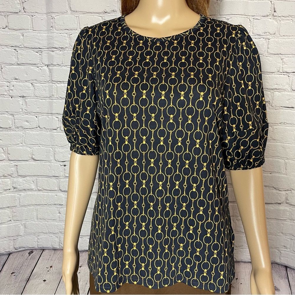 Ralph Lauren NWT New Ralph Lauren Navy Short Chain Print Top Size M Size M / US 6-8 / IT 42-44 - 9 Thumbnail