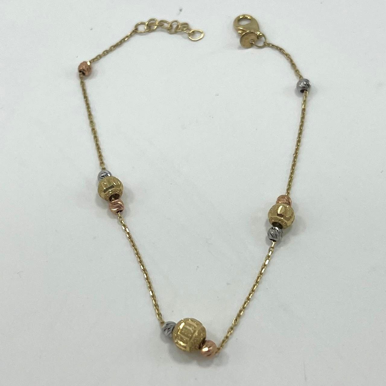 Other 14K tri-color gold bead bracelet in white rose yellow tonelo Size ONE SIZE - 2 Thumbnail