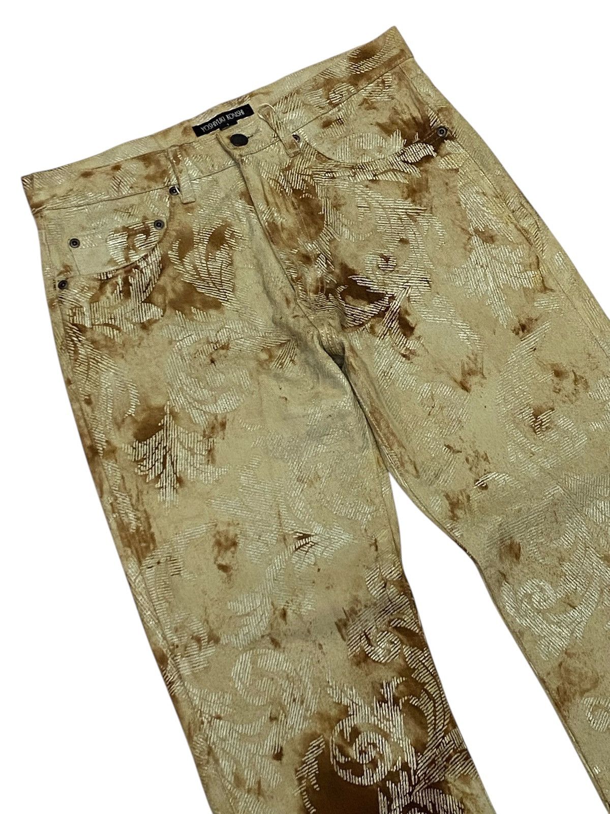If Six Was Nine Yoshiyuki konishi Gold Paisley Pattern Denim Pants Size US 30 / EU 46 - 4 Thumbnail